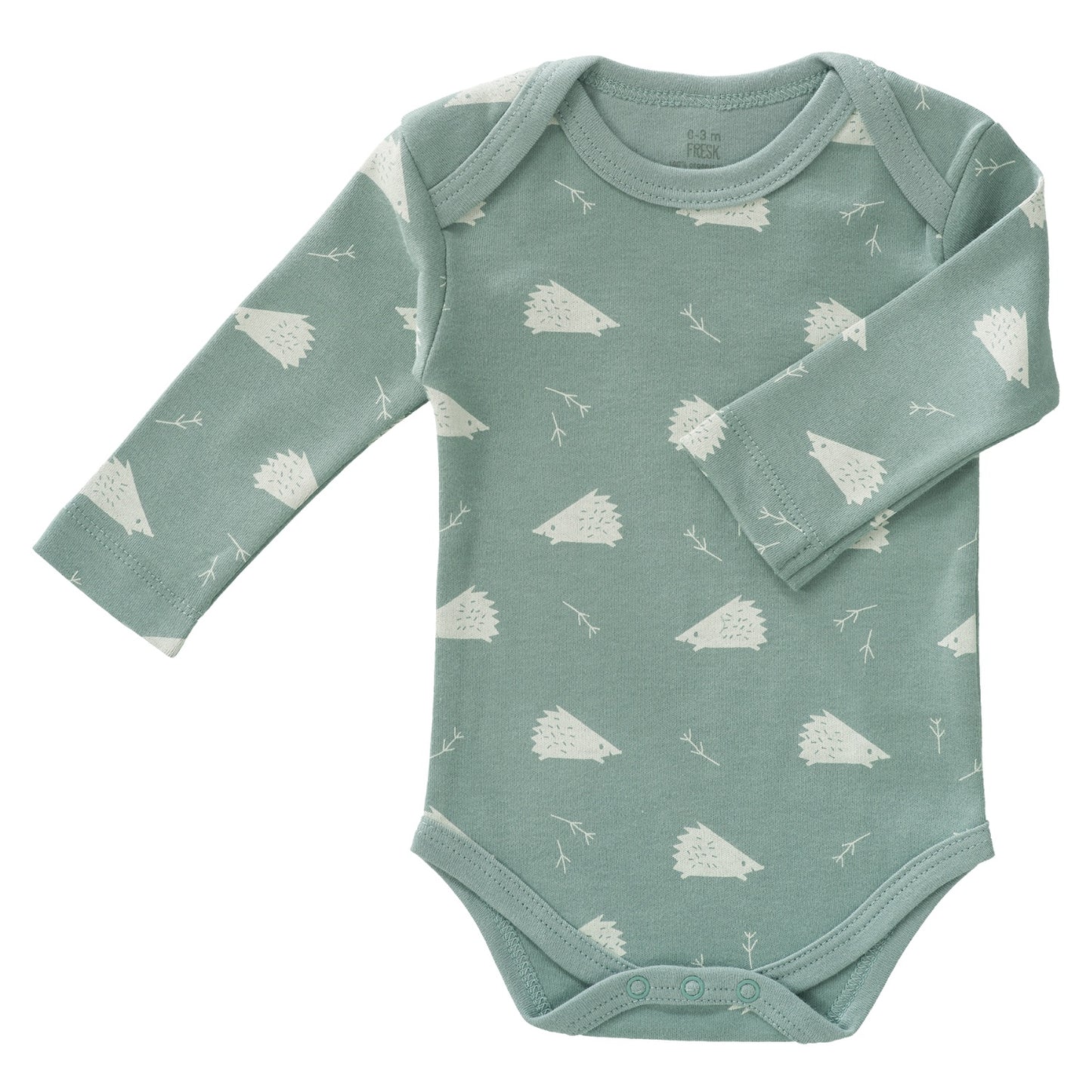 Fresk Hedgehog | Long Sleeve Baby Body | GOTS Organic Cotton | Baby Bodysuit | Front | BeoVERDE Ireland