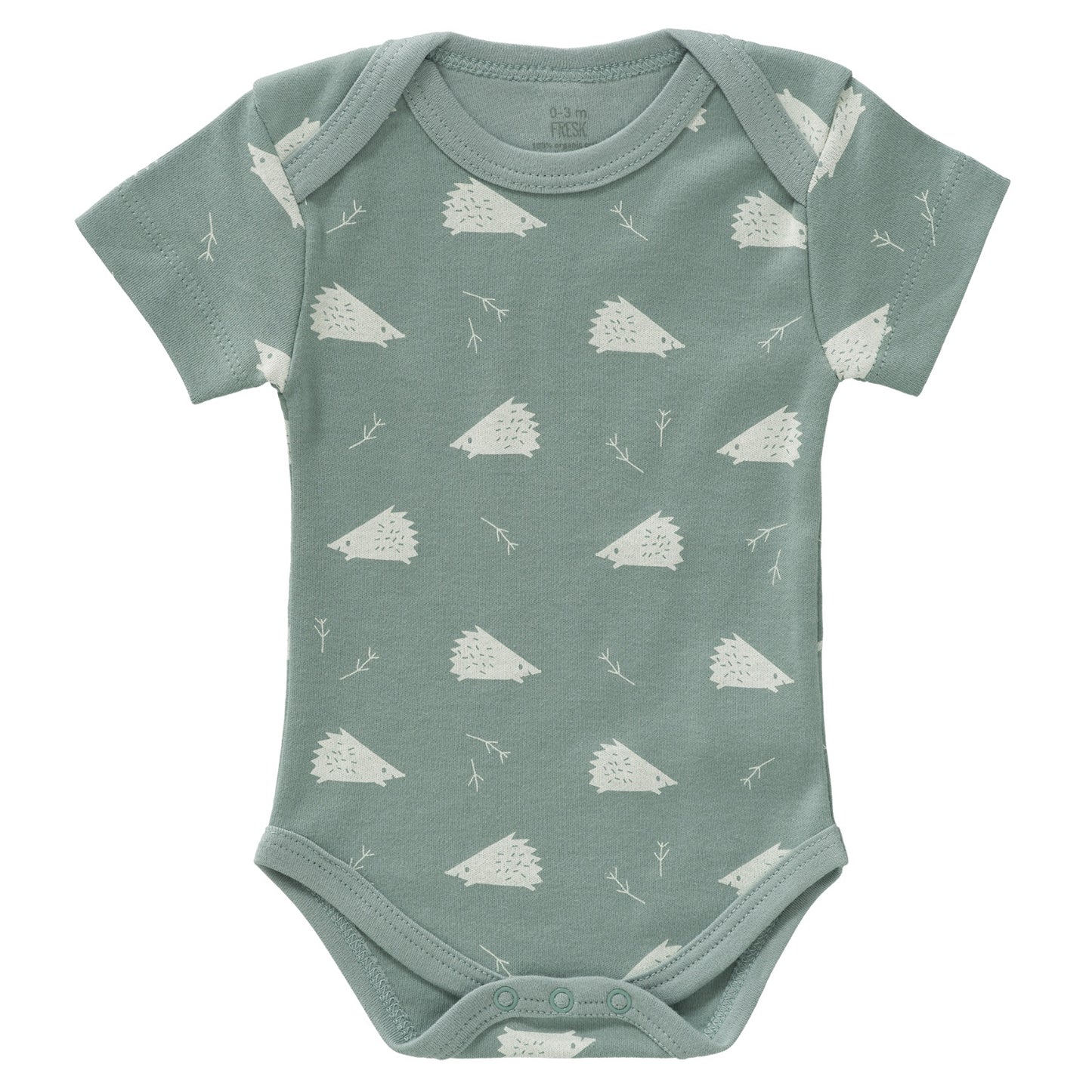 Fresk Hedgehog | Short Sleeve Baby Body | GOTS Organic Cotton | Baby Bodysuit | Front | BeoVERDE Ireland