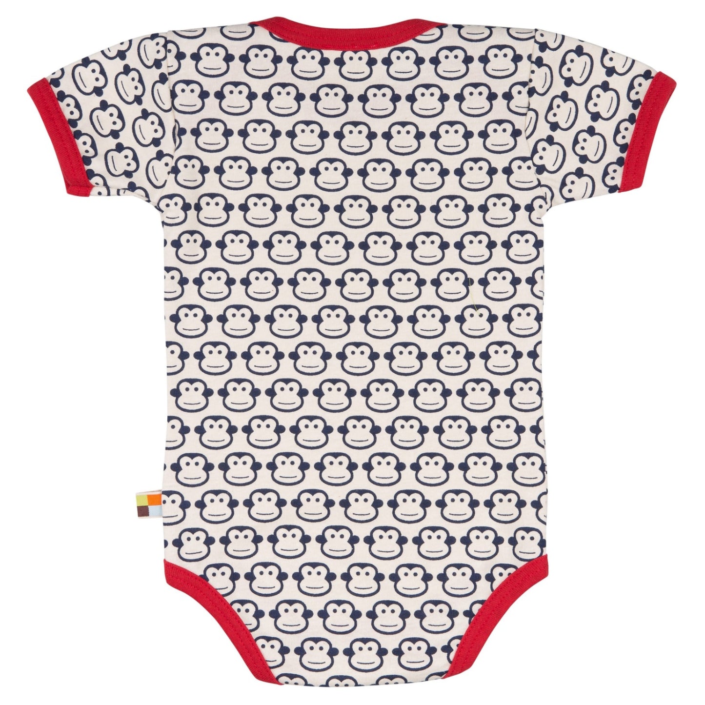 Loud + Proud Monkeys | Navy Blue | Short Sleeve Baby Body | GOTS Organic Cotton | Baby Bodysuit | Back | BeoVERDE Ireland