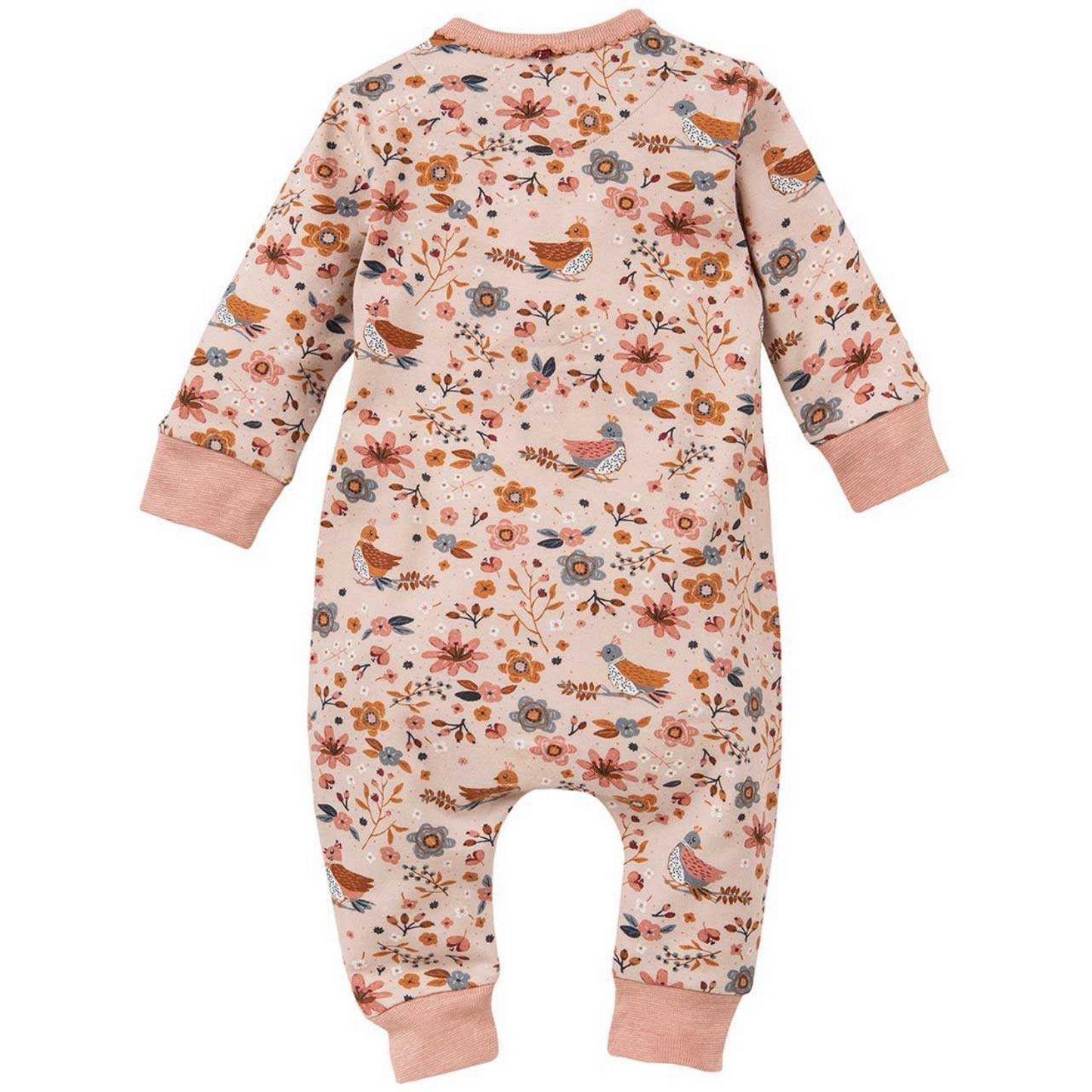 People WEAR ORGANIC Birds & Flowers | Babygrow Sleepsuit | GOTS Organic Cotton | Back | BeoVERDE Ireland