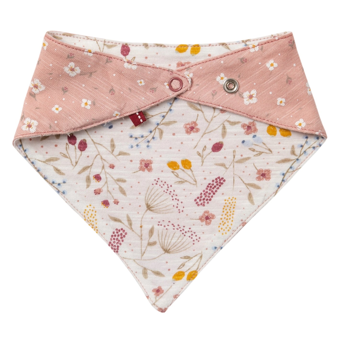 People WEAR ORGANIC Little Daisies and Flower Meadow | Reversible Bandana Bib | GOTS Organic Cotton | Back: Flower Meadow | BeoVERDE Ireland