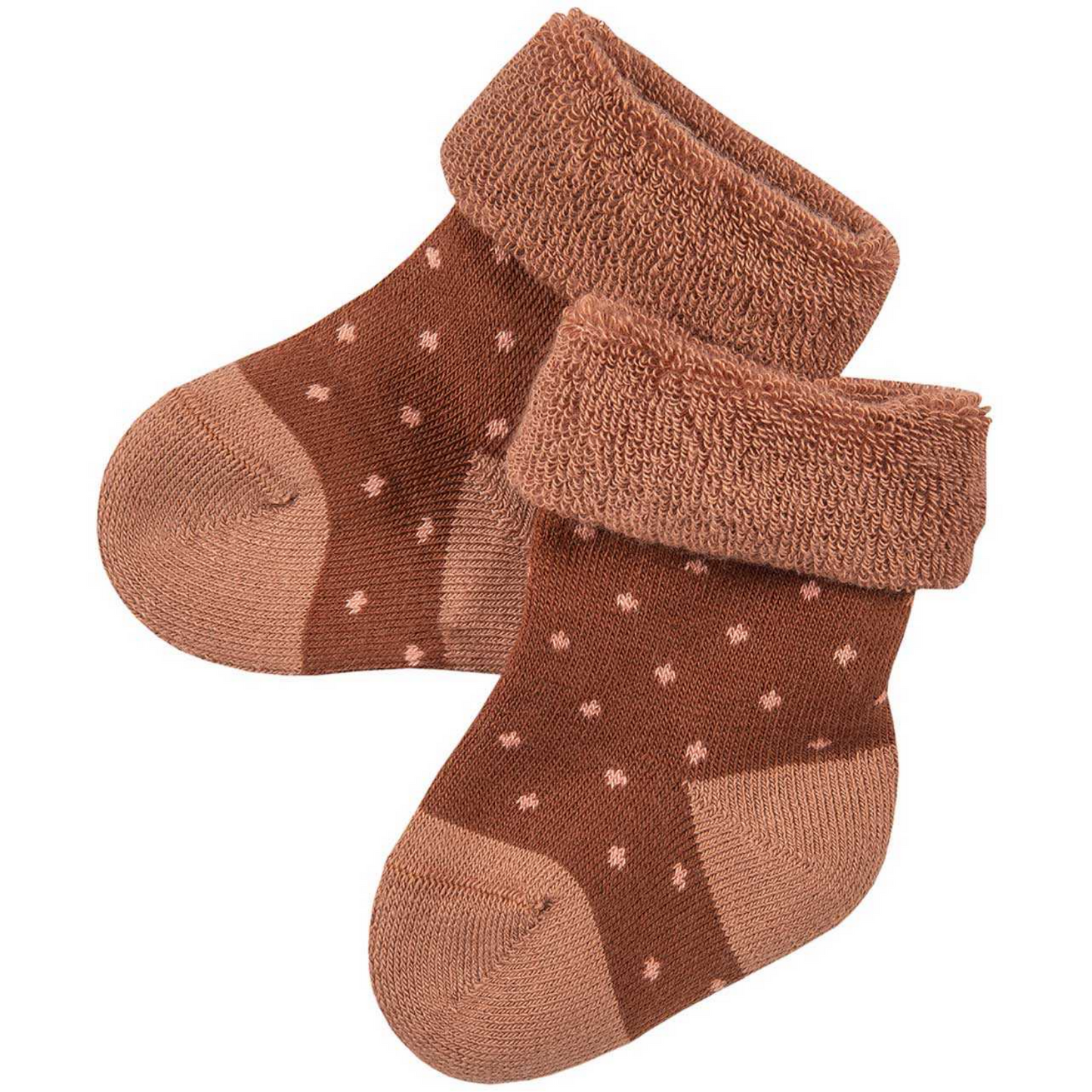 People WEAR ORGANIC Cinnamon Dots | Terry Cotton Baby Cuff Socks | GOTS Organic Cotton | BeoVERDE Ireland