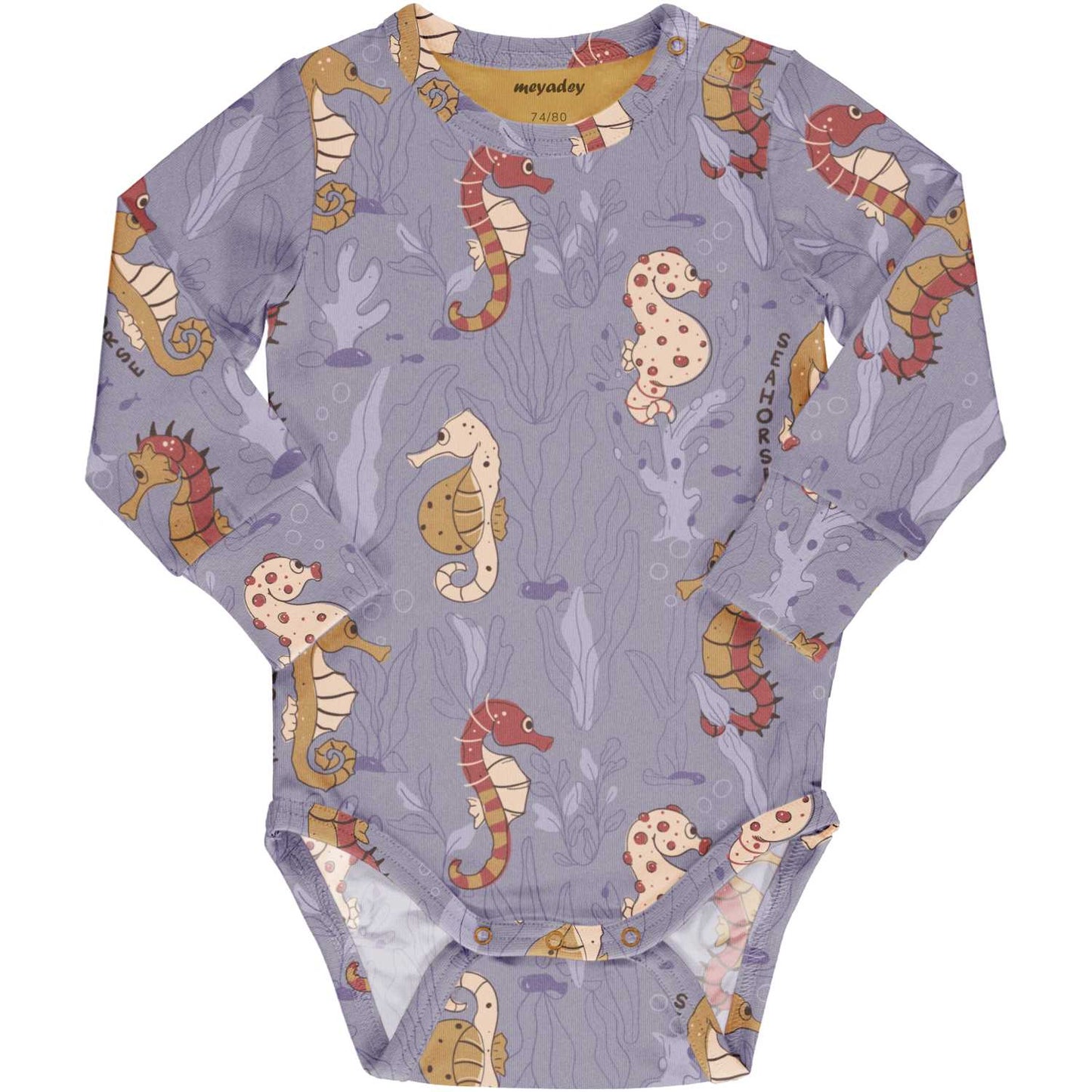 Savvy Seahorse | Long Sleeve Baby Bodysuit | GOTS Organic Cotton