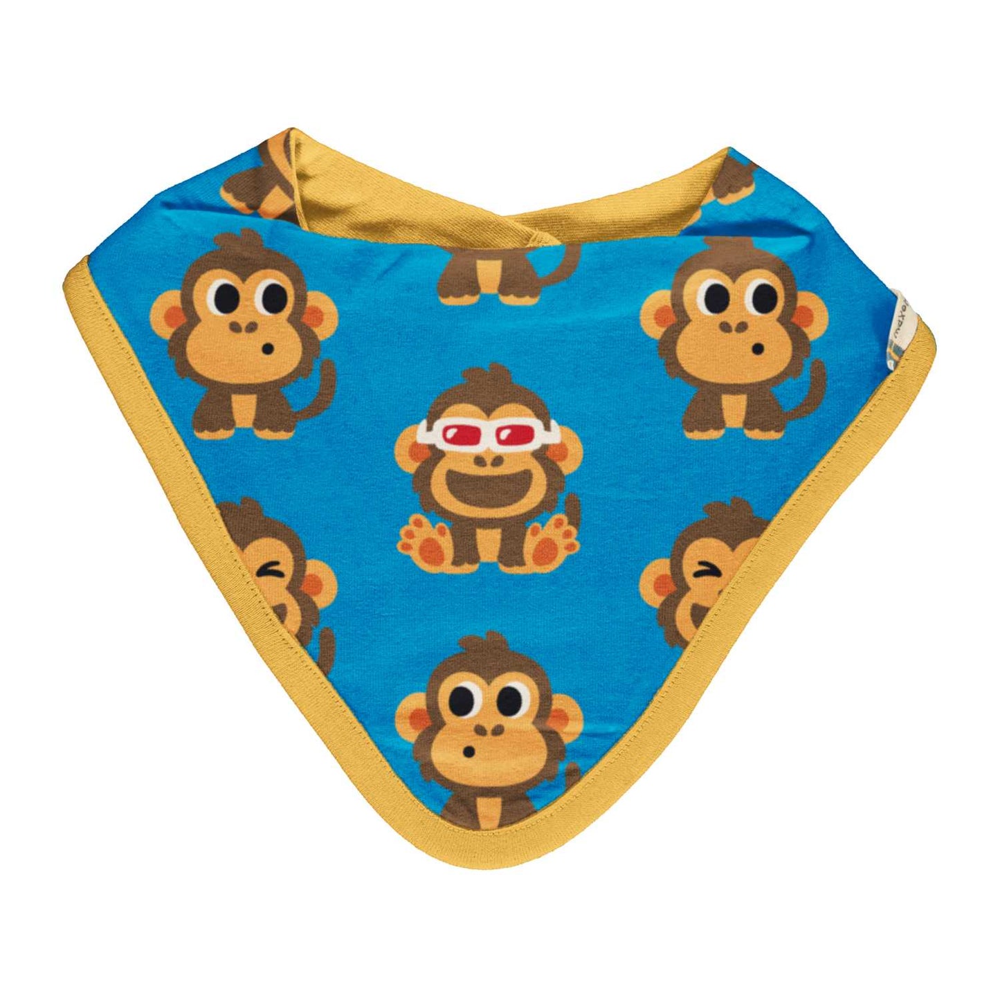 Maxomorra Monkey Dribble Bib | GOTS Organic Cotton | Front | BeoVERDE Ireland