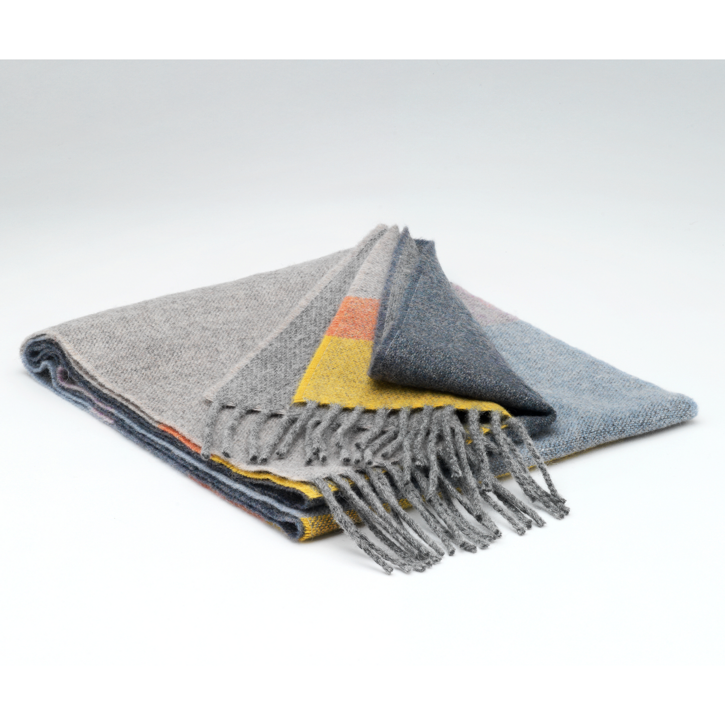 McNutt Merino Lambswool Irish Scarf | Grey Citrus Stripe | BeoVERDE Ireland
