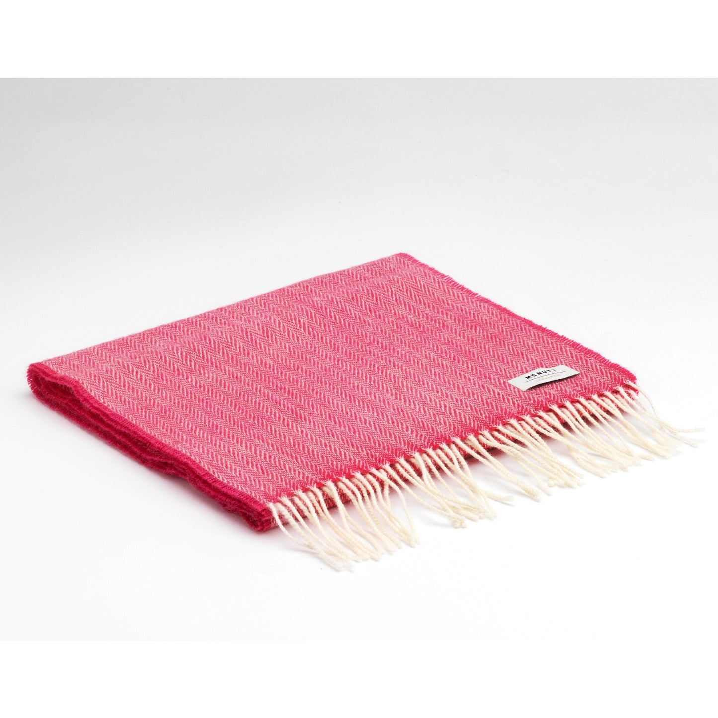 McNutt Merino Lambswool Irish Scarf | Raspberry Rose Herringbone | BeoVERDE Ireland