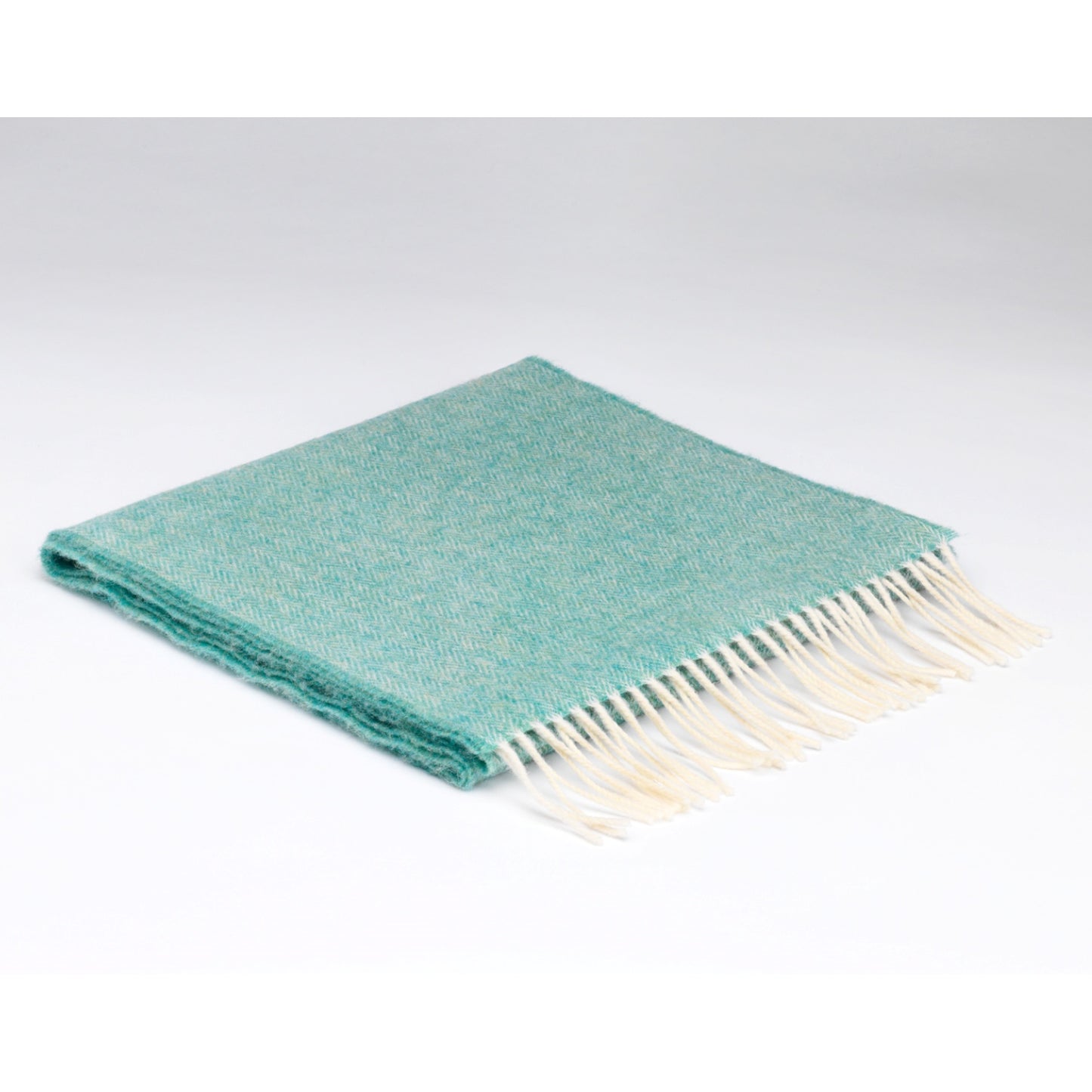 McNutt Merino Lambswool Irish Scarf | Spearmint Herringbone | BeoVERDE Ireland