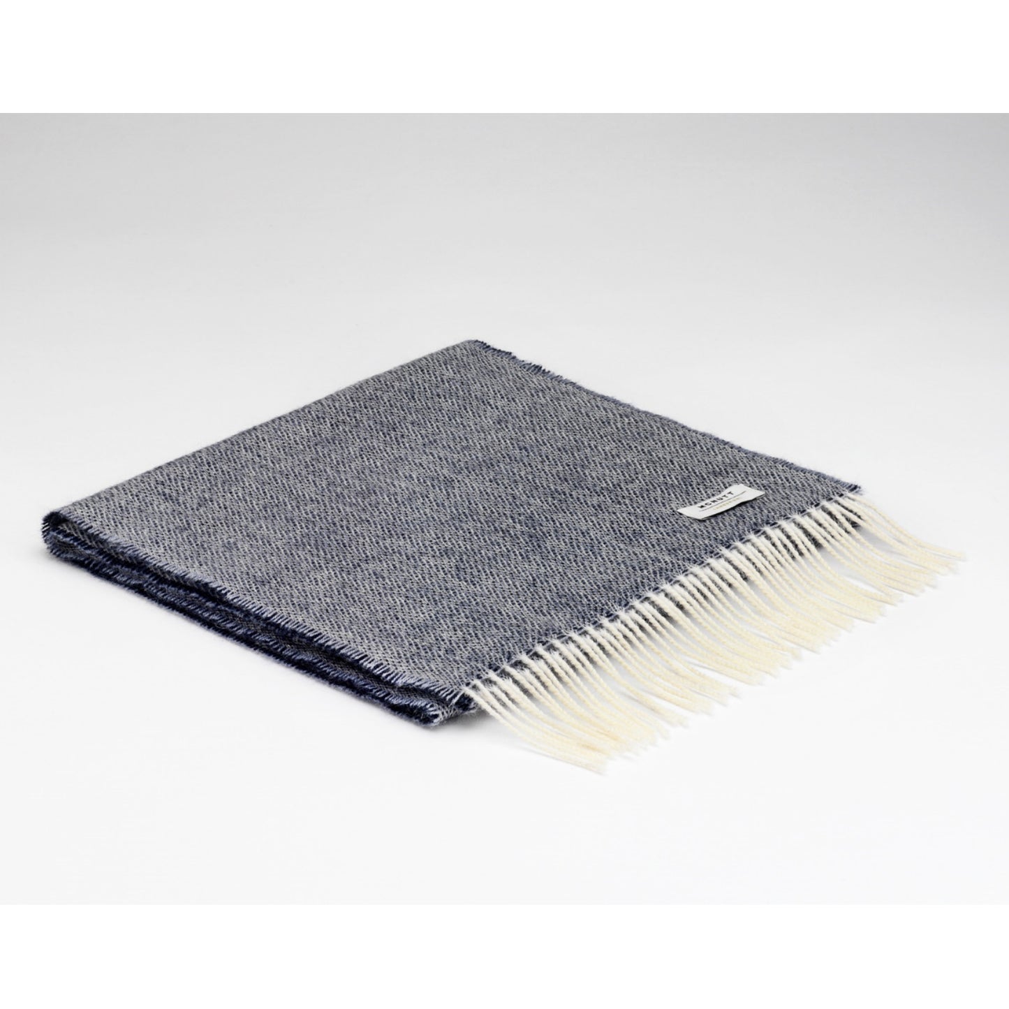 McNutt Merino Lambswool Irish Scarf | Spotted Navy | BeoVERDE Ireland