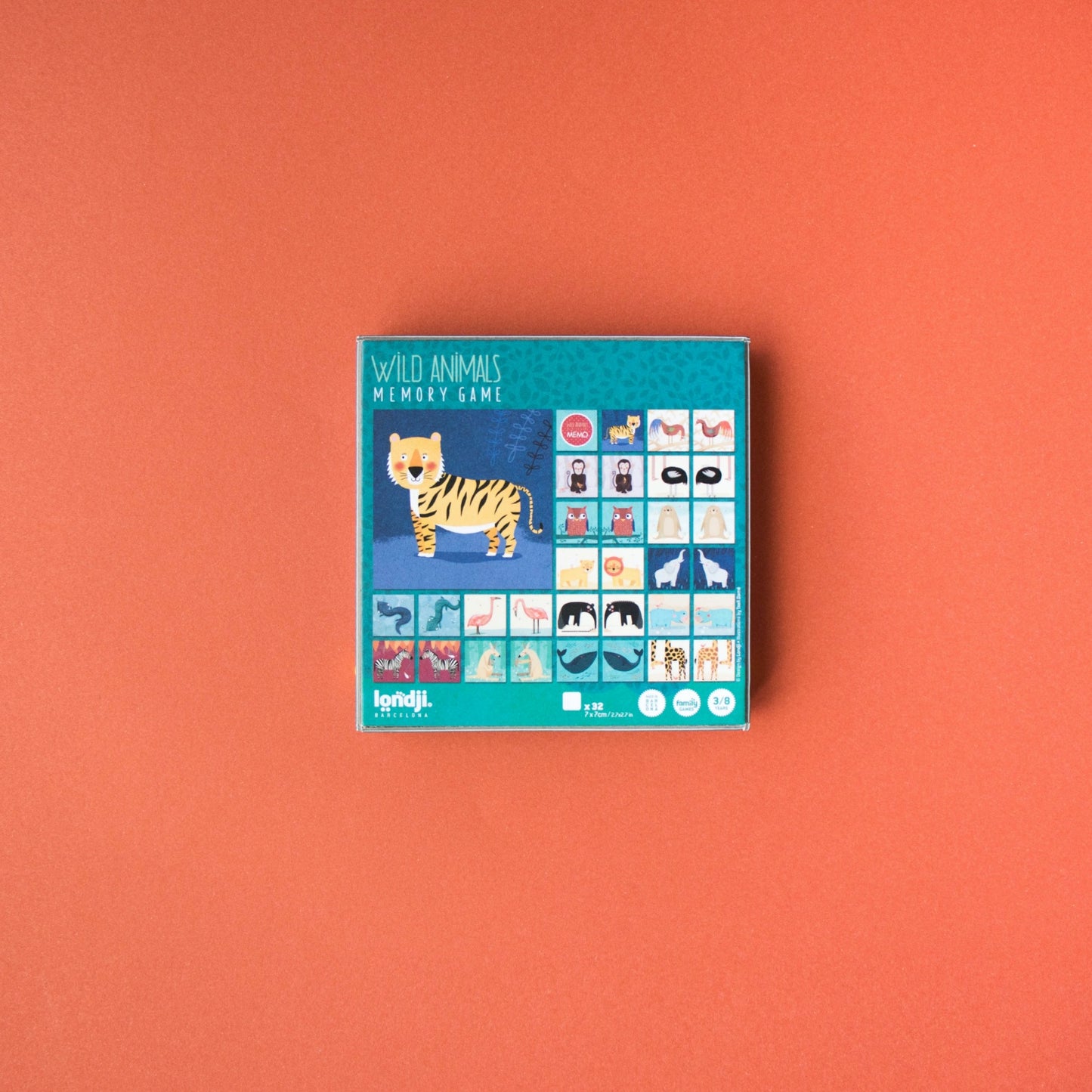 Londji WILD ANIMALS Memory Game | Memory Game for Kids 3 Years and Older | Box Back | BeoVERDE.ie