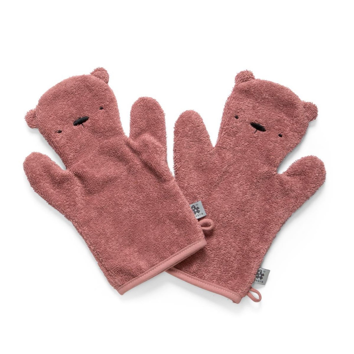 Milo - Blossom Pink | 2 Pieces Terry Cotton Puppet Bath Mitts Set | GOTS Organic Cotton | BeoVERDE Ireland