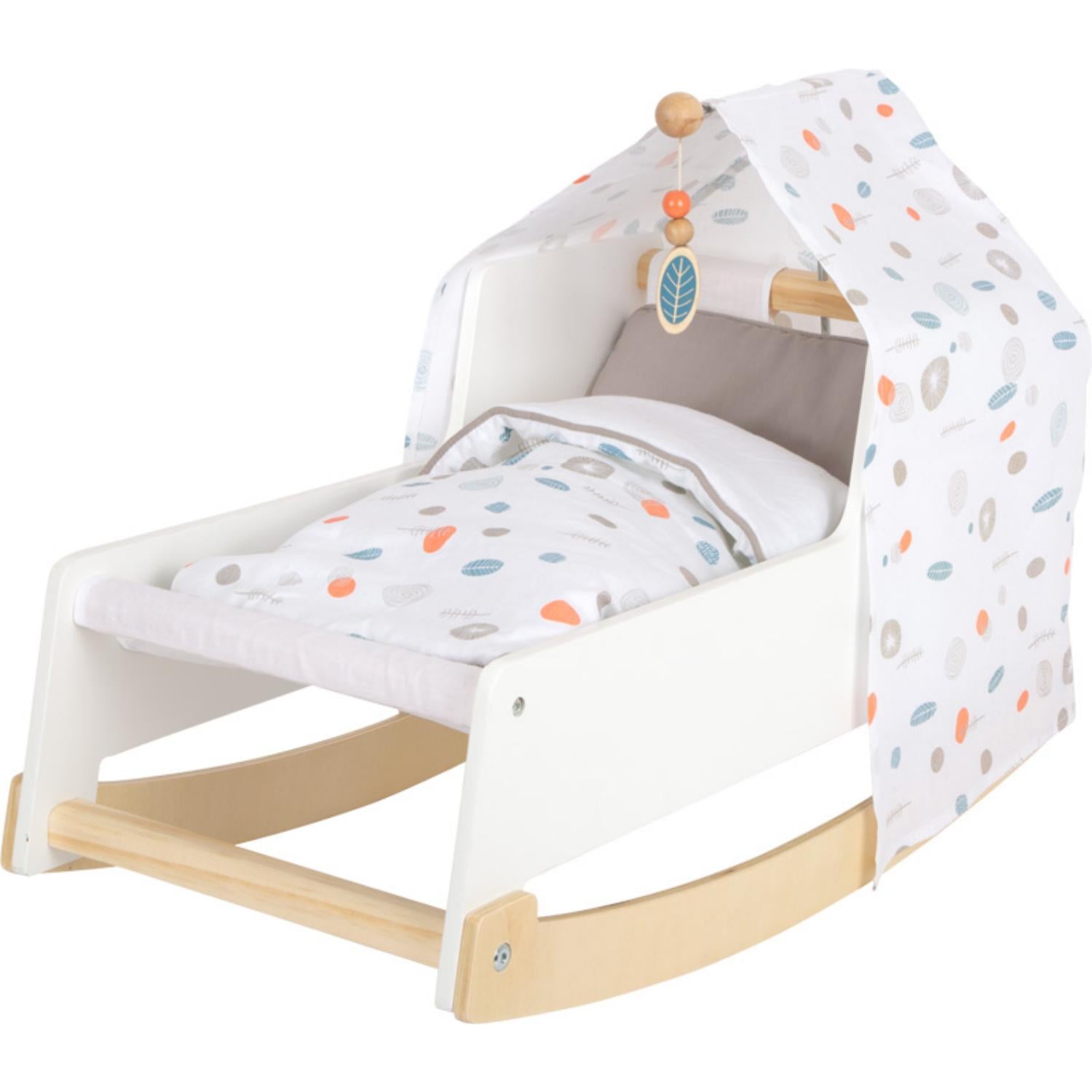 Buy Wooden Rocking Doll Cot for Kids at BeoVERDE Ireland