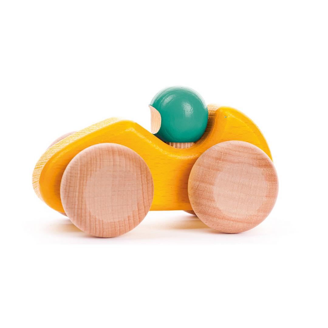Yellow Racing Car | Wooden Activity Toy for Babies & Toddlers