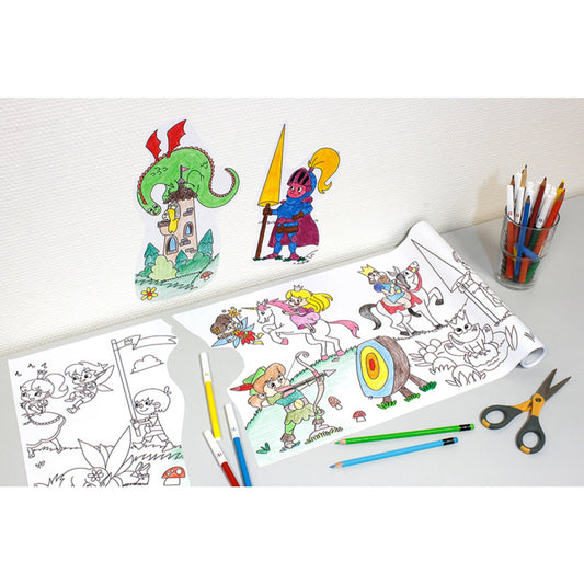Self-Stick Colouring Book & Roll | Fairyland Adventures | Coloured Cut-outs Stuck to Wall | BeoVERDE.ie