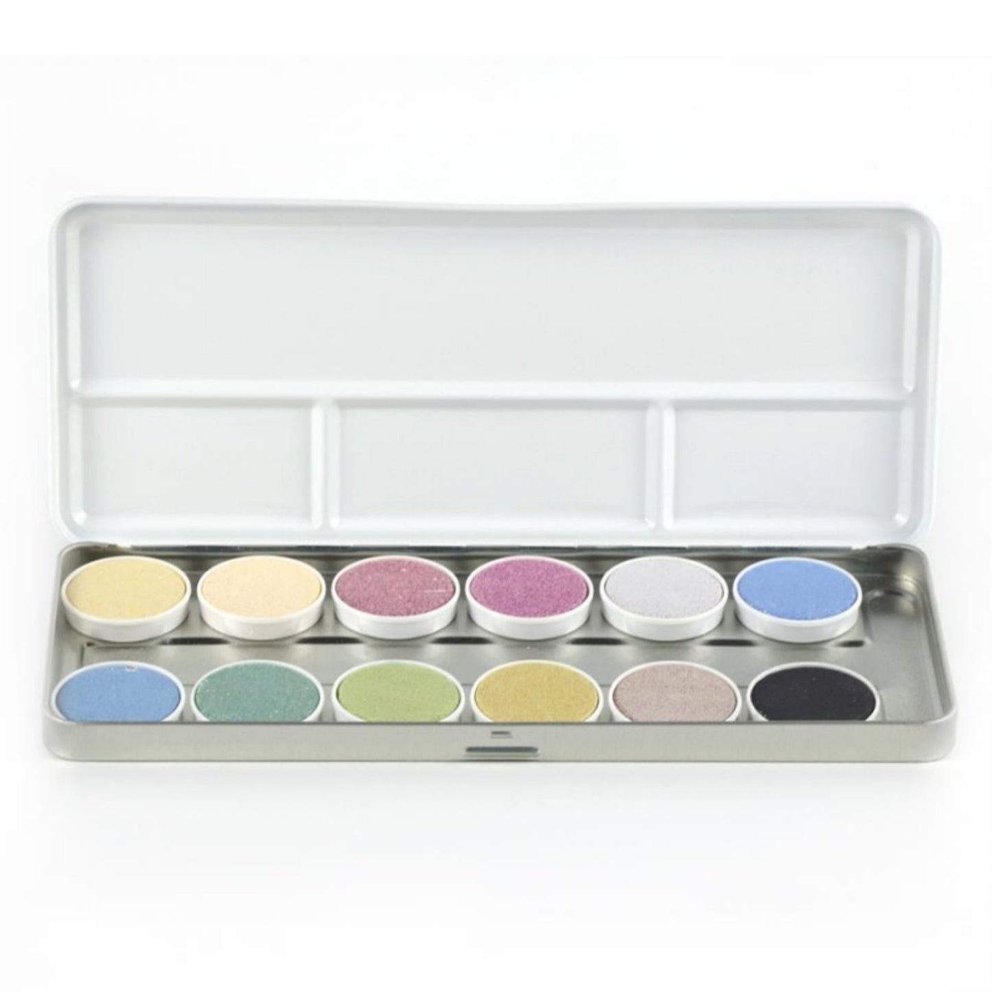 Non-Toxic Vegan Watercolour Paints | 12 Vibrant Colours | Box Open Closeup | BeoVERDE.ie