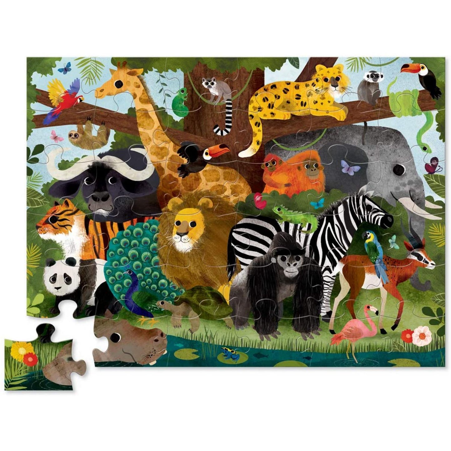 Crocodile Creek Jungle Friends Puzzle | Floor Jigsaw Puzzle For Kids | Completed Jigsaw Puzzle | BeoVERDE.ie