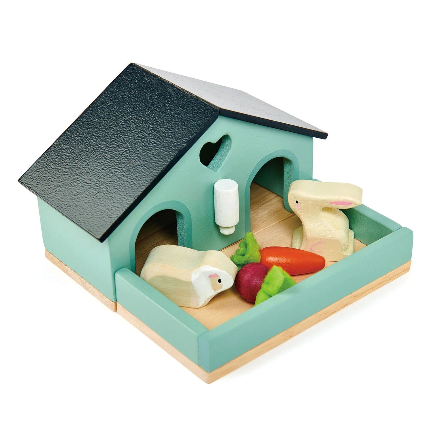 Tender Leaf Toys Pet Rabbit Set | Wooden Toy Play Set for Kids | Imaginative Play | Front Left-Side View | BeoVERDE.ie