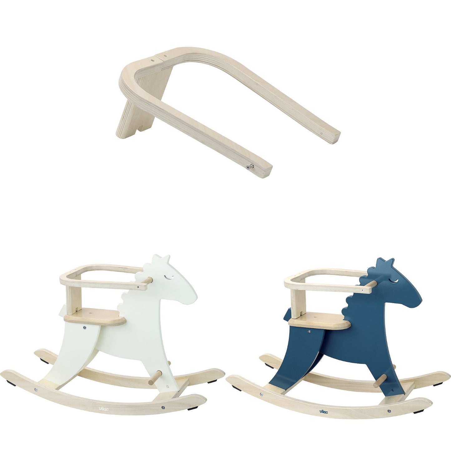 Vilac Protective Arch for Wooden Rocking Horse | Baby & Toddler Activity Wooden Toy | Side View Protective Arch – Samples Rocking Horses with Arch | BeoVERDE.ie
