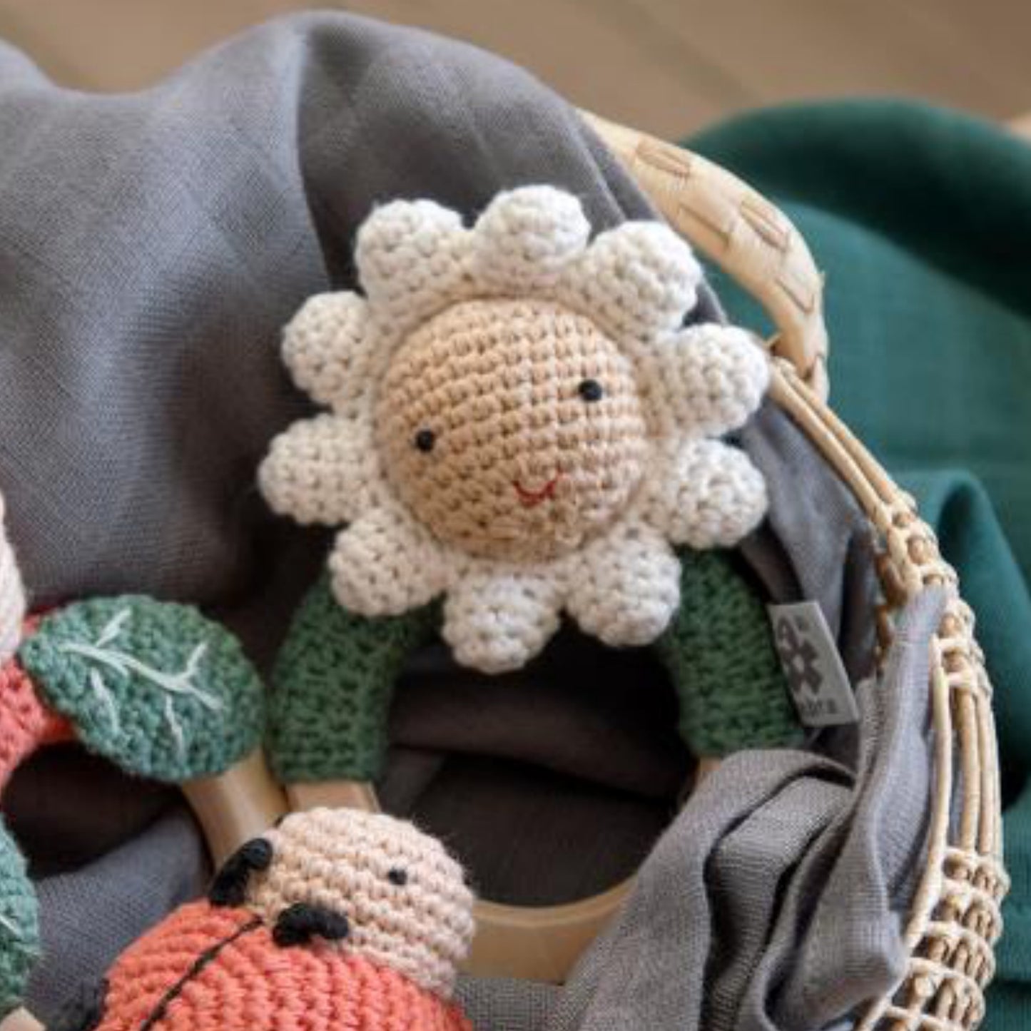 Sebra Crochet Rattle - Flower | Baby’s First Toy | BeoVERDE Ireland