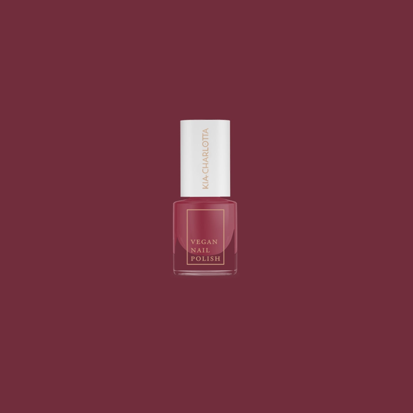 KIA CHARLOTTA Nail Polish Confident | Raspberry Pink | Vegan Cruelty-Free 14-Free | Bottle & Coloured Background | BeoVERDE.ie