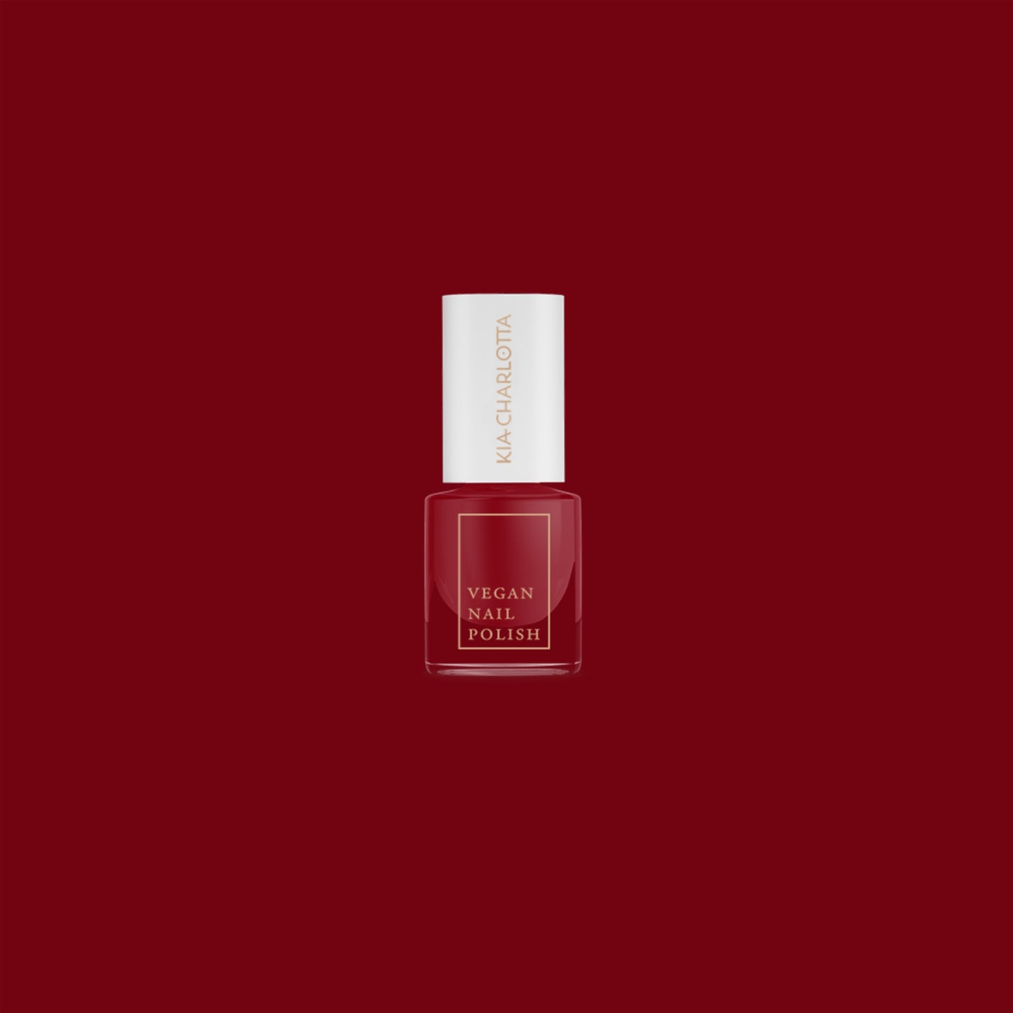 KIA CHARLOTTA Nail Polish Hustle | Berry Red | Vegan Cruelty-Free 14-Free | Bottle & Coloured Background | BeoVERDE.ie