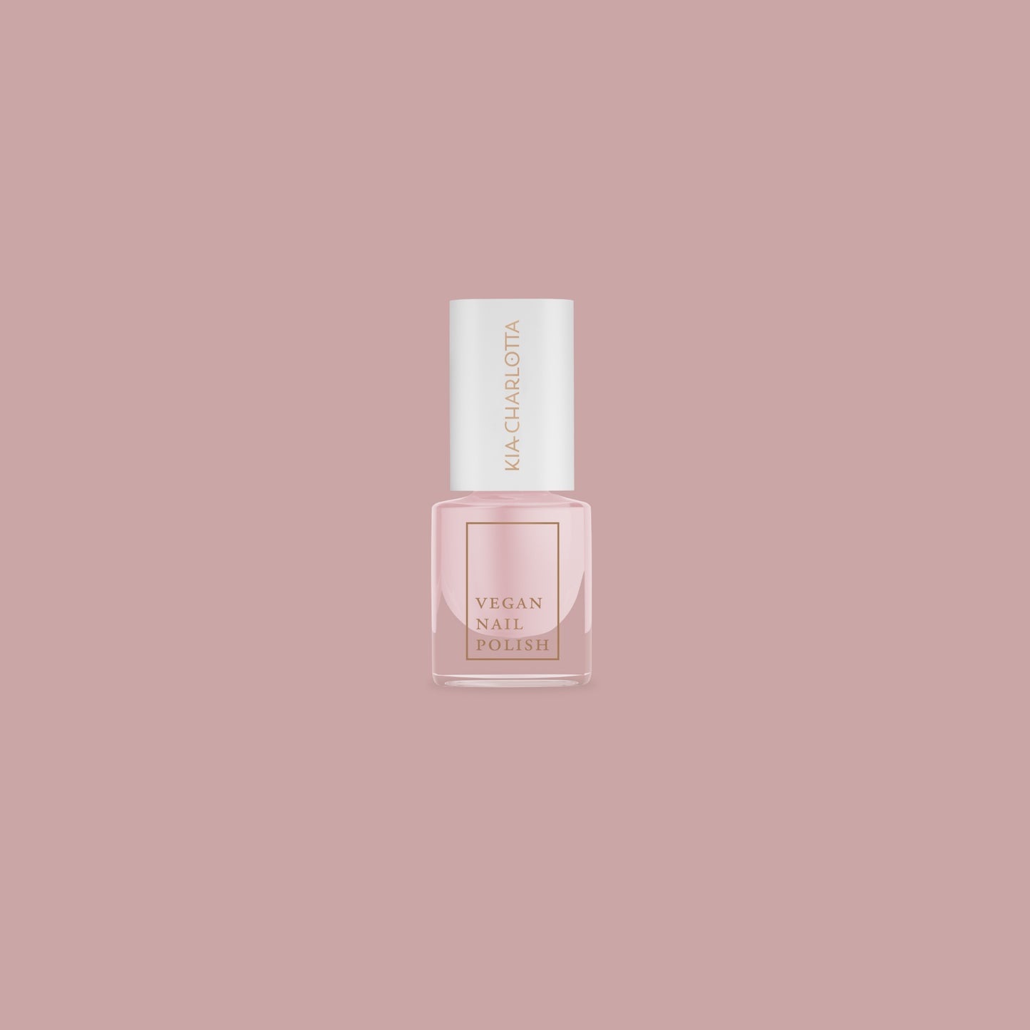 KIA CHARLOTTA Nail Polish Receive | Pearl Pink | Vegan Cruelty-Free 14-Free | Bottle & Coloured Background | BeoVERDE.ie