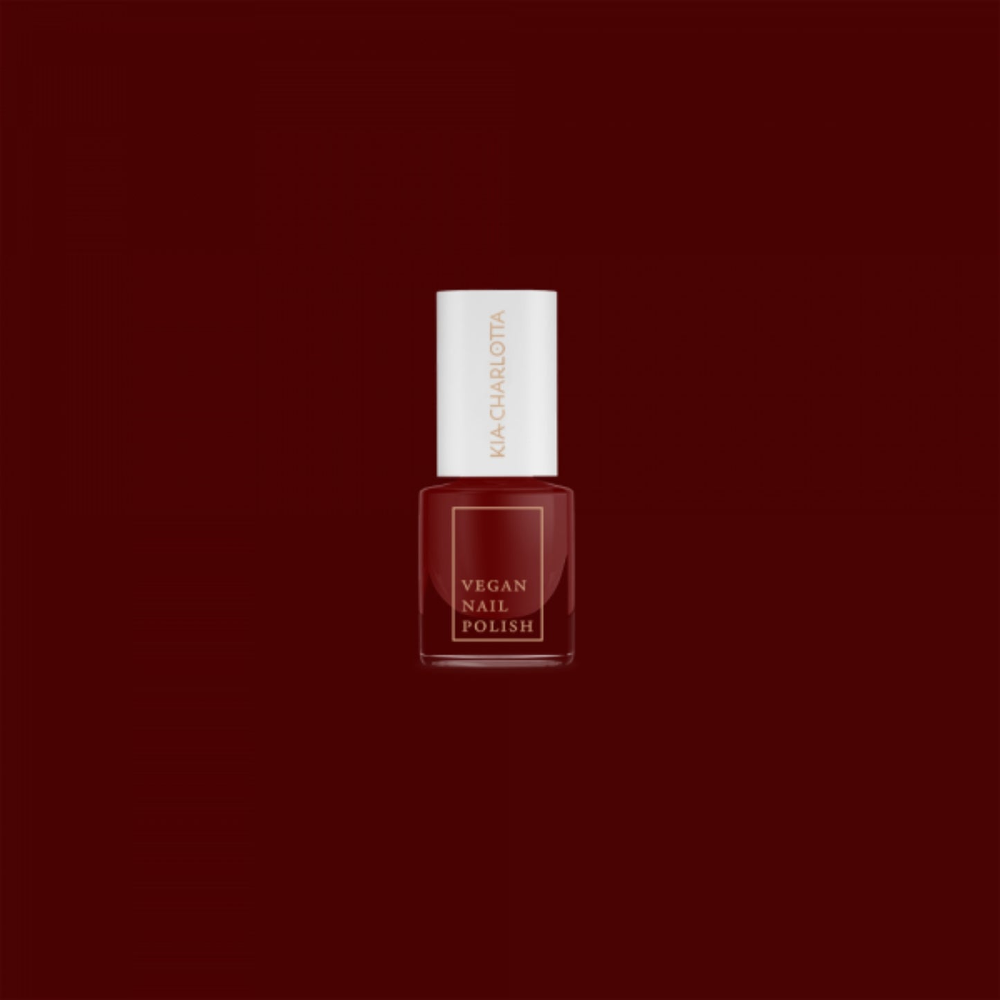 KIA CHARLOTTA Nail Polish Successful | Cherry Red | Vegan Cruelty-Free 14-Free | Bottle & Coloured Background | BeoVERDE.ie