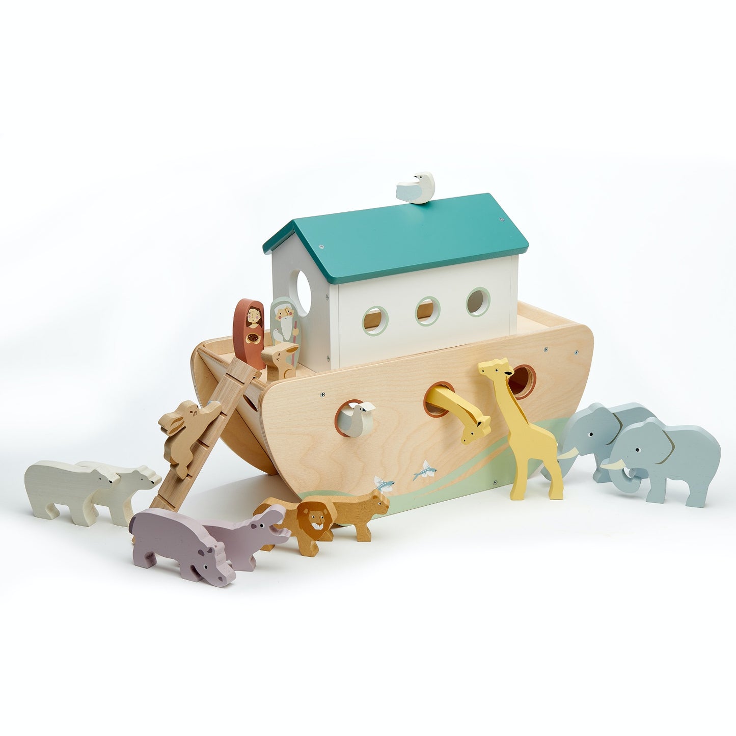 Tender Leaf Toys Noah's Wooden Ark | Hand-Crafted Wooden Toys | Back View | BeoVERDE.ie