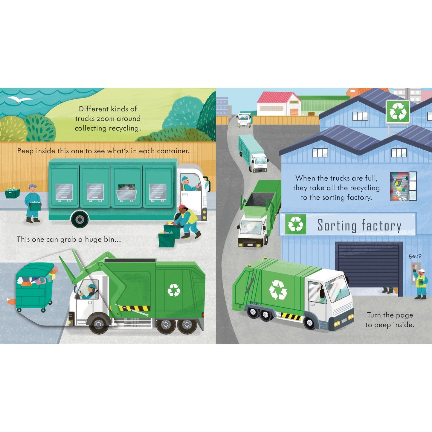 Peep Inside How A Recycling Truck Works | Board Book | Children's Book on Recycling & Green Living