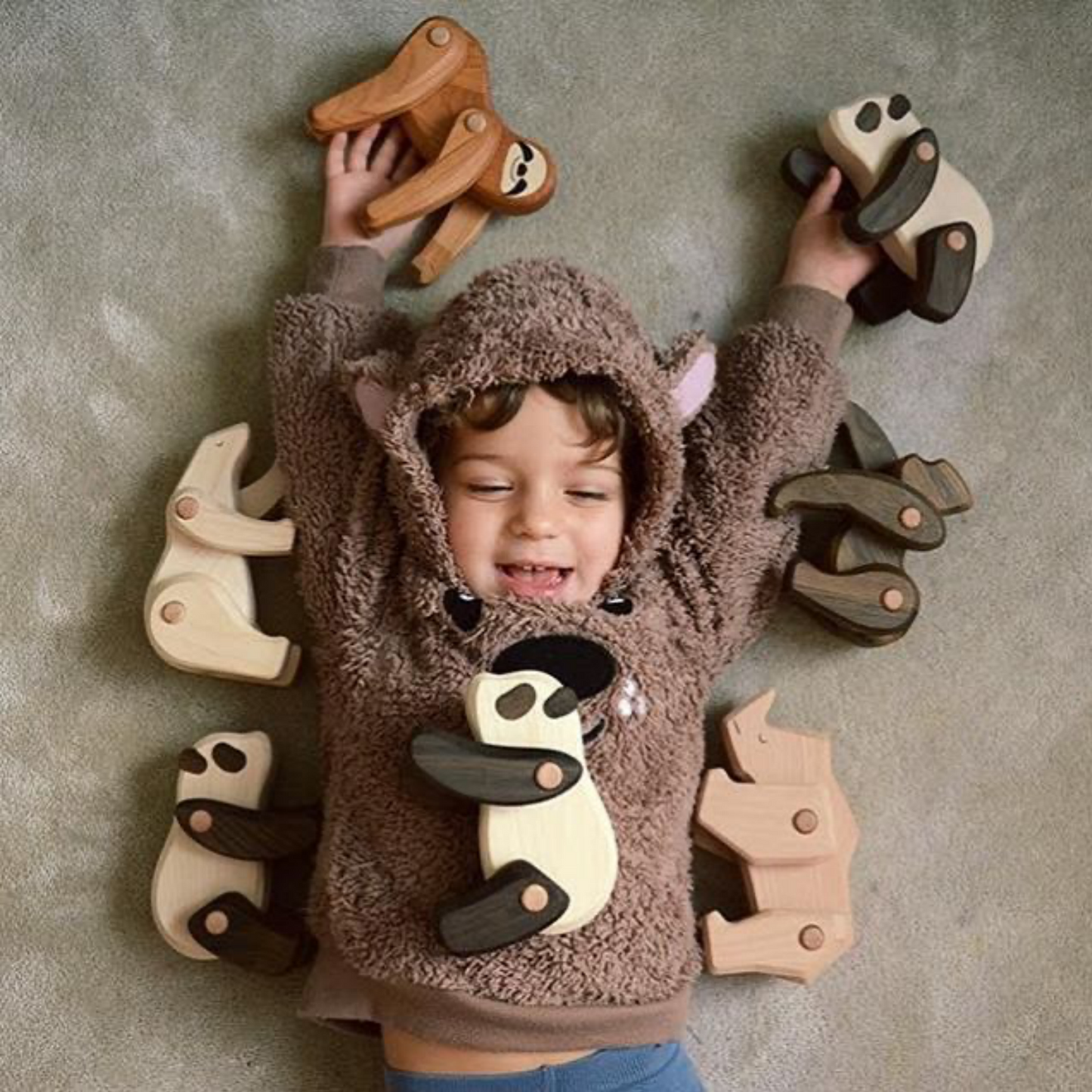 TOBE Natural Wooden Sloth | Movable Arms & Legs