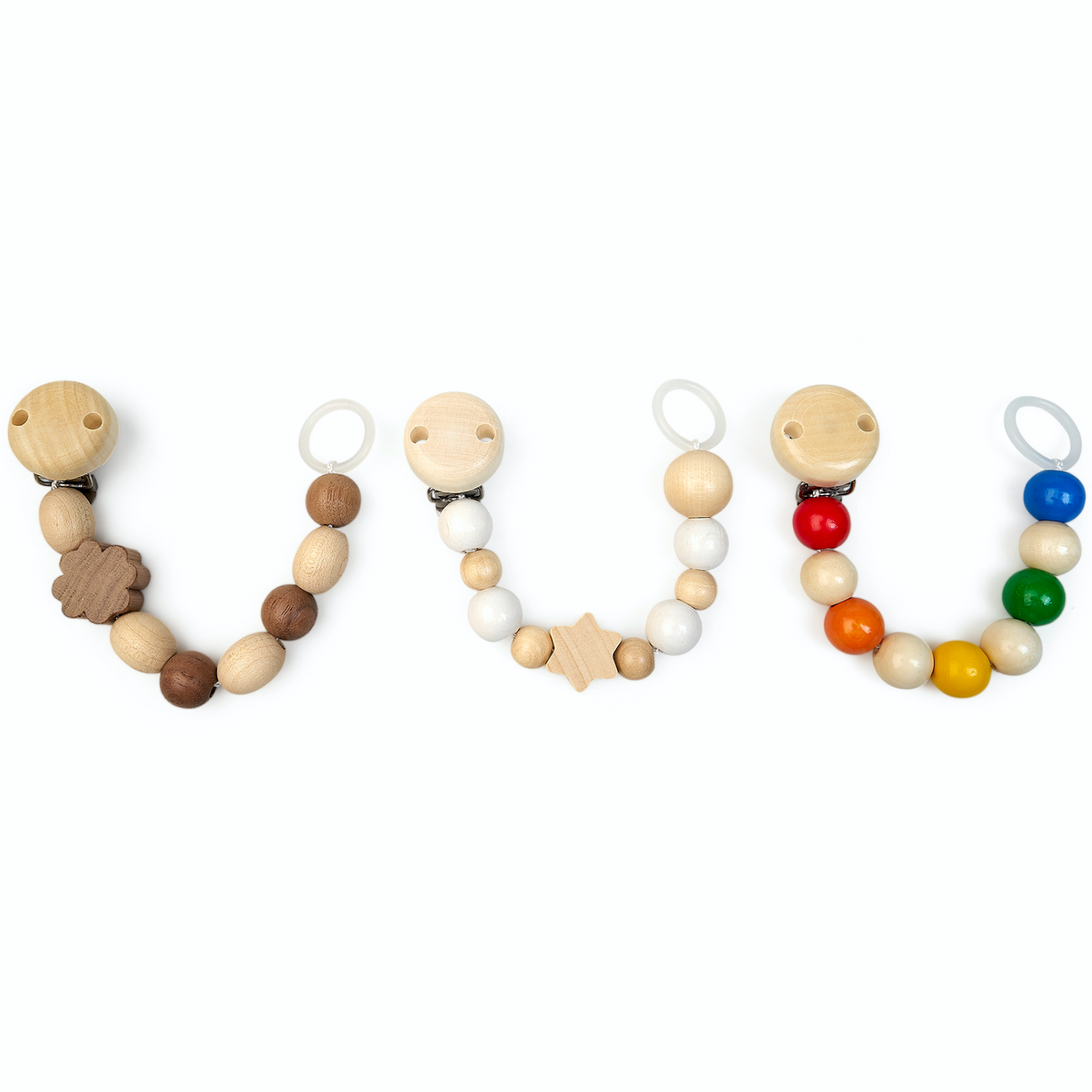 Cloverleaf | Bright Wood & Walnut | Natural Wooden Dummy Clip | Made in Germany