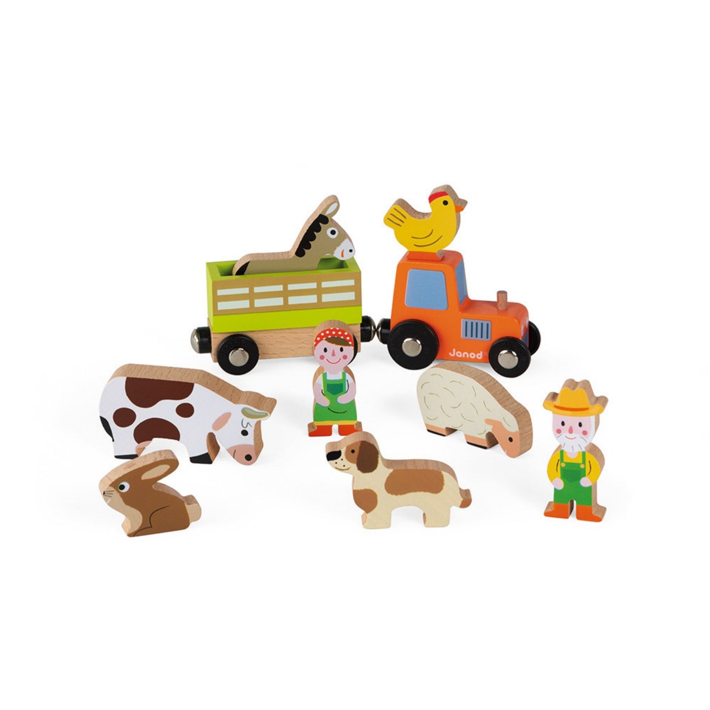 Janod Farm Set | Imaginative Play Toys | All Solid Wooden Figures | BeoVERDE.ie
