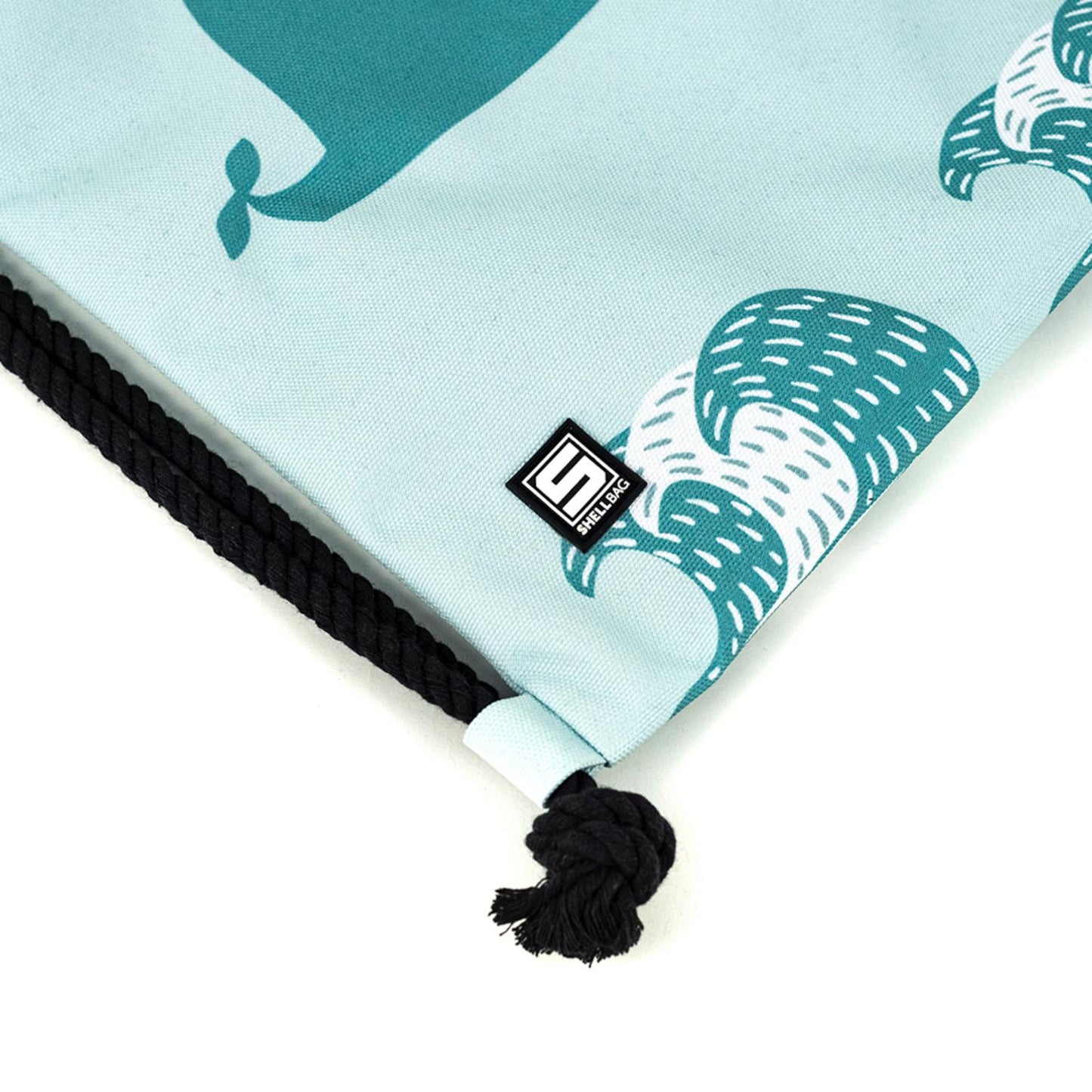 Shellbag My Best Friend Drawstring Bag | Kid’s Backpack for Creche, Nursery & School | Closeup – Drawstring and Logo | BeoVERDE.ie