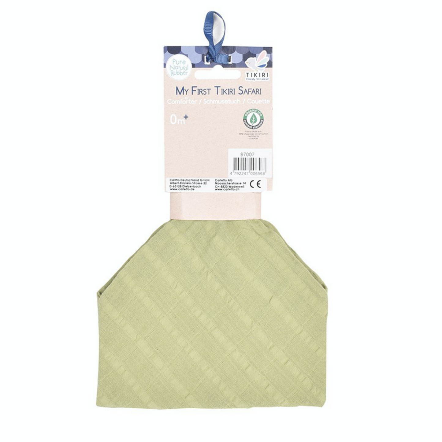 TIKIRI Organic Cotton Comforter & Natural Rubber Teether ‘Lion’ | Back & Packaging | BeoVERDE.ie