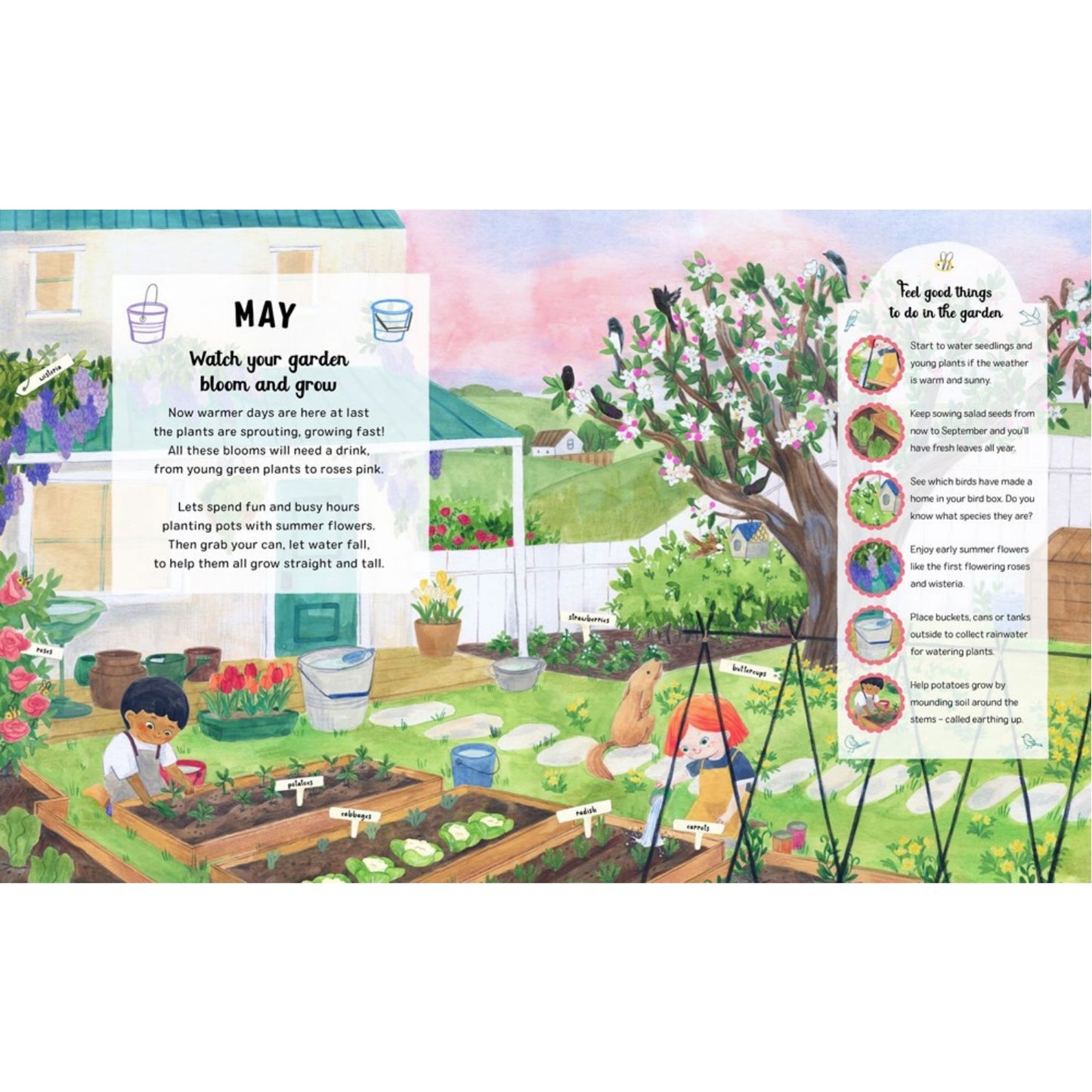 Feel Good Gardening: A Mindful Guide for Every Month of the Year | Hardcover | Children's Book on Gardening
