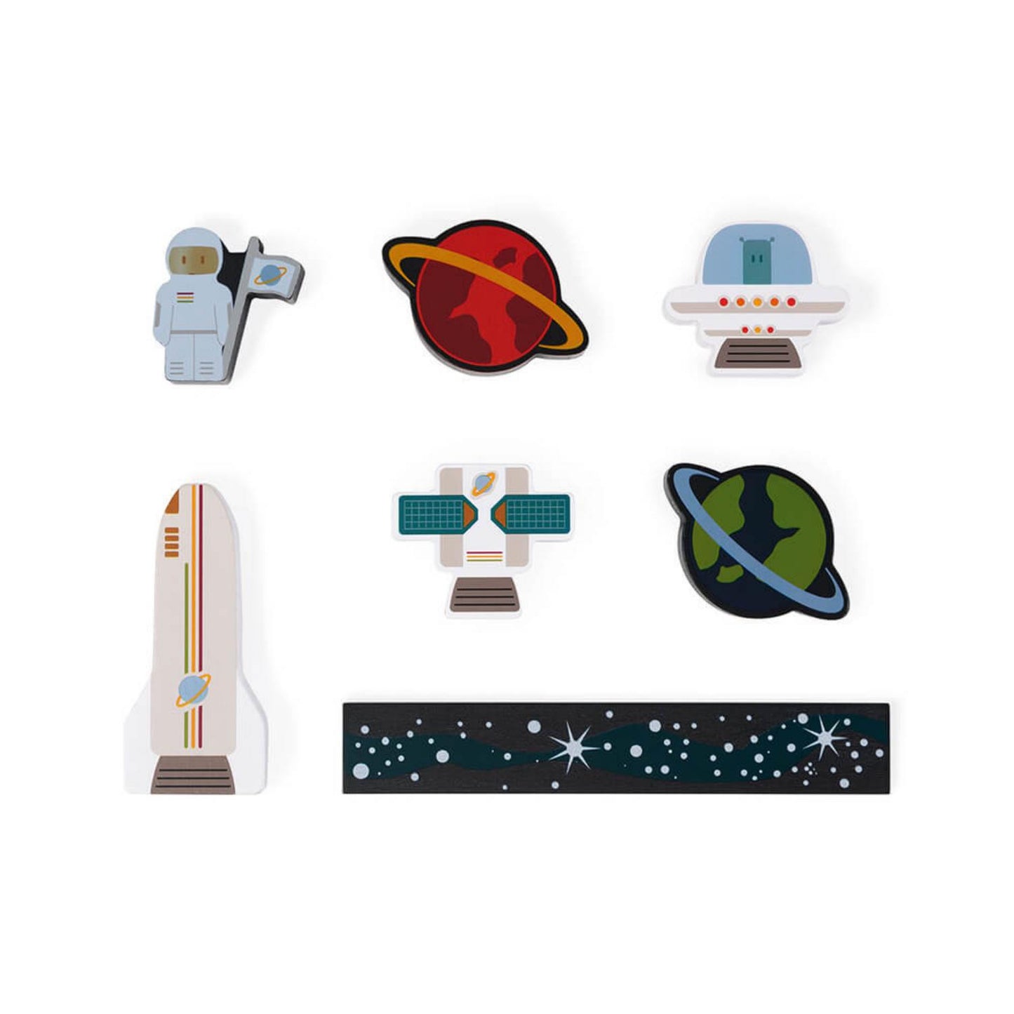 Space Building Set | Stacking + Balancing Wooden Toy | Pieces Design Sample | BeoVERDE.ie