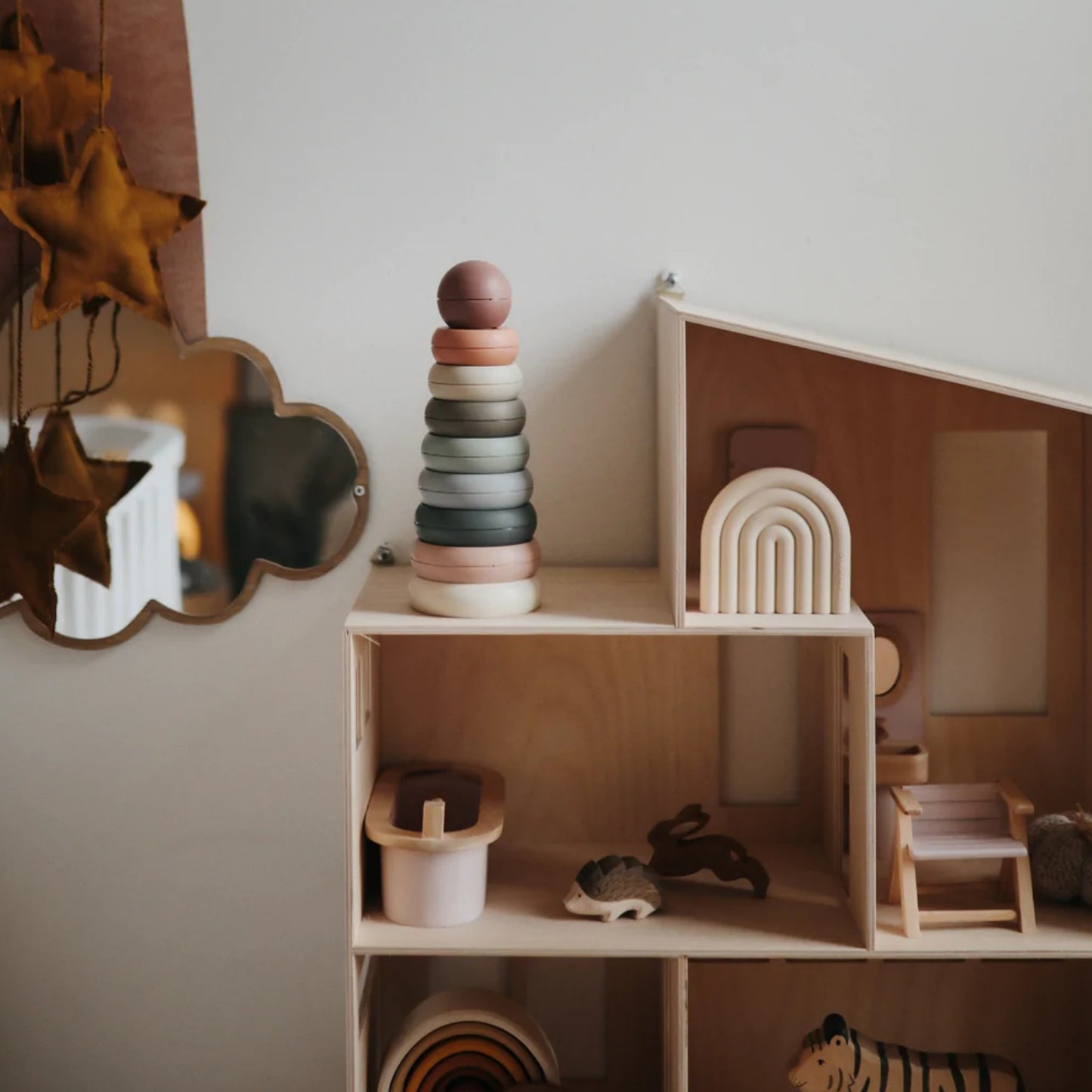 Mushie Original Stacking Rings | Toddler Sorting & Stacking Toy | Baby Activity Toy | BeoVERDE Ireland