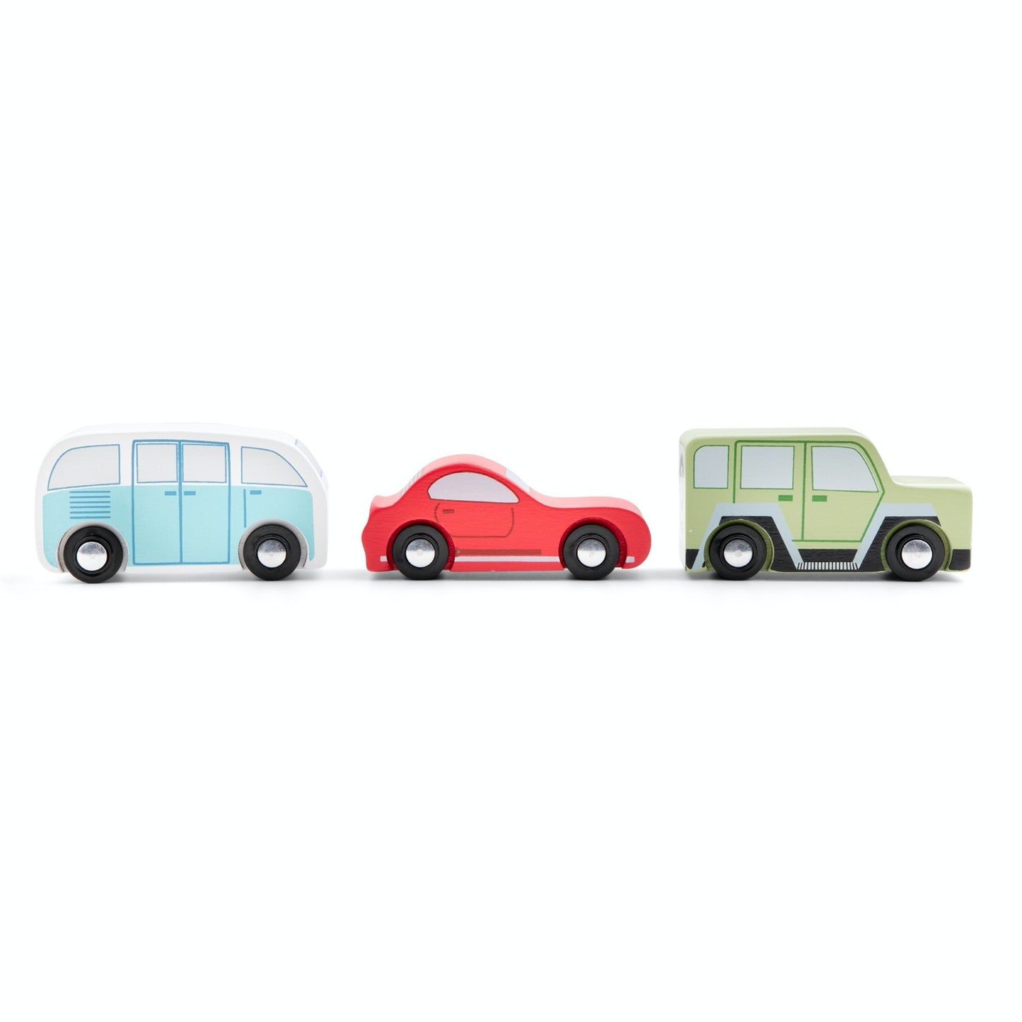 New Classic Toys Chunky Wooden Toy Car Set | Baby & Toddler Activity Wooden Toy | Side View | BeoVERDE.ie
