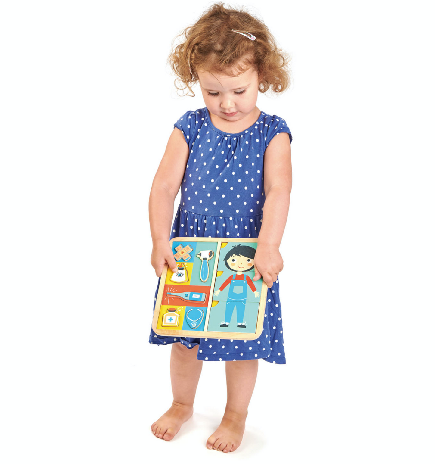 Tender Leaf Ouch Puzzle | Hand-Crafted Wooden Educational Toy | Girl Playing | BeoVERDE.ie