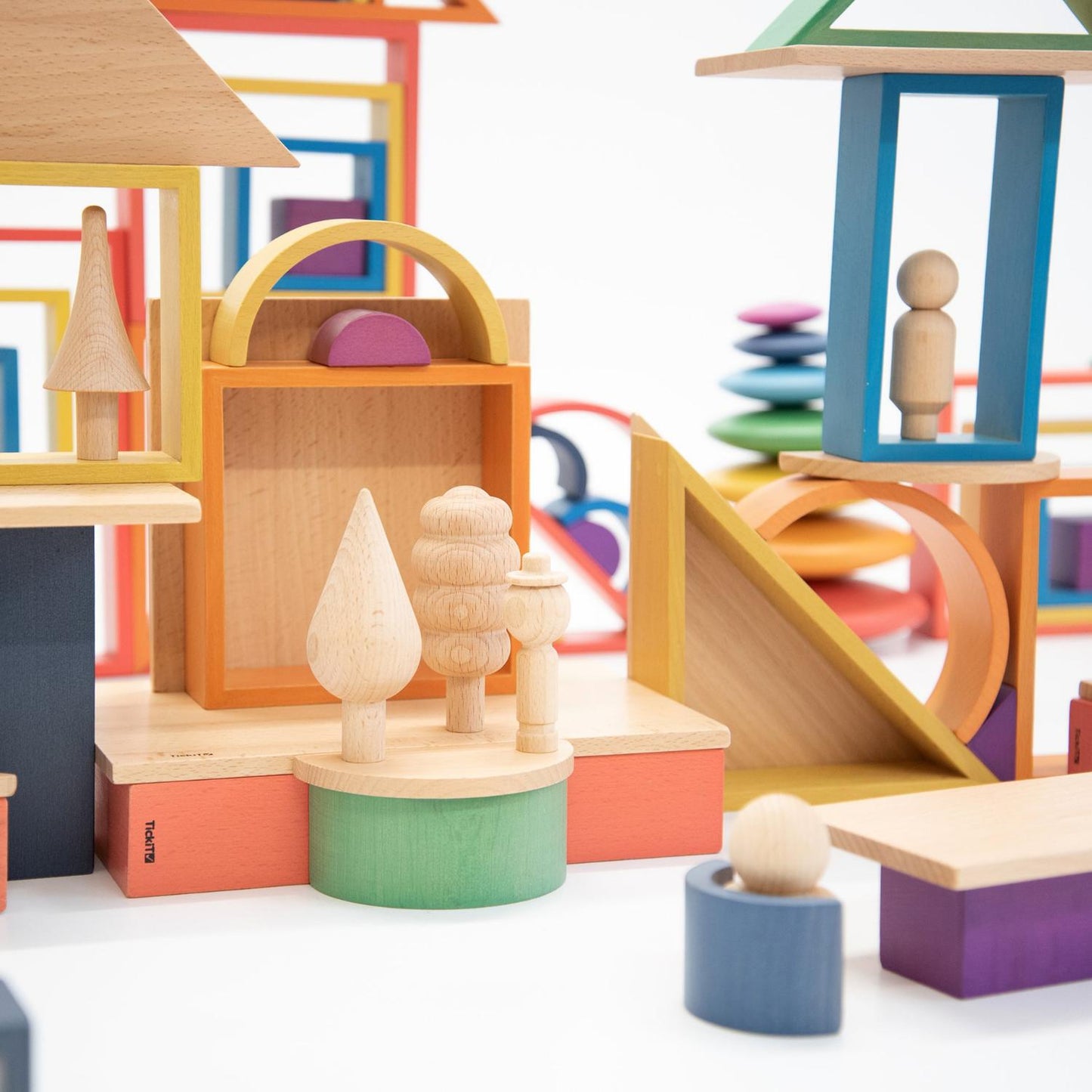 Natural Wooden Triangular Panels | 6 Pieces | Wooden Activity Toy