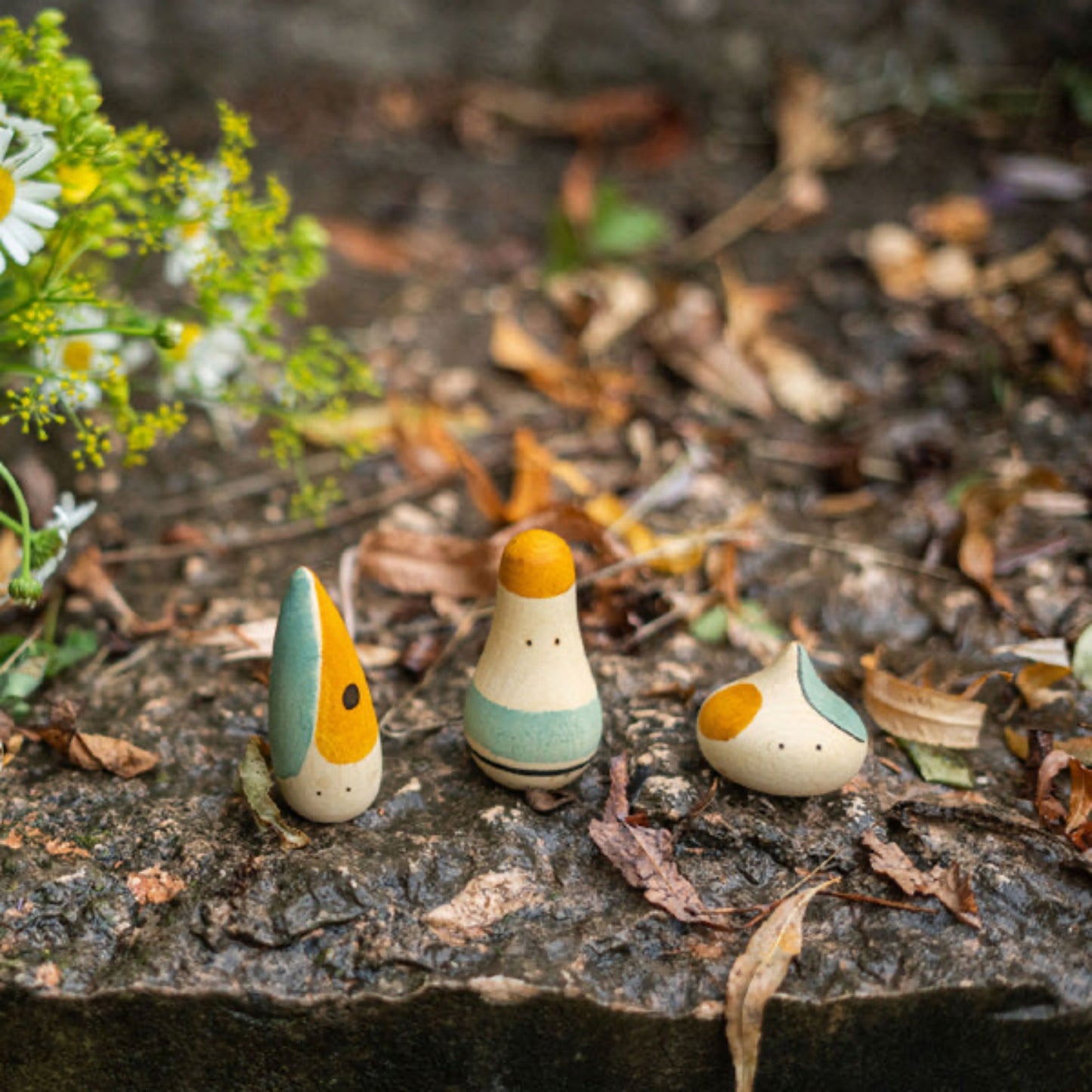 Hooray! | 3 Wooden Figures for Kids | Open-Ended Play Set