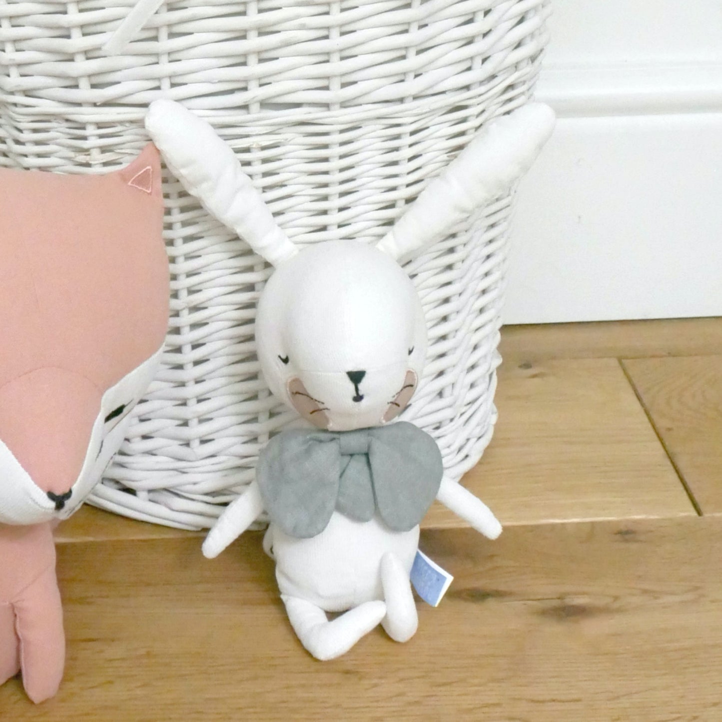 Rabbit White in Gift Box | Soft Toy Hand-Made From Pure Soft Cotton | Imaginative Play Toy