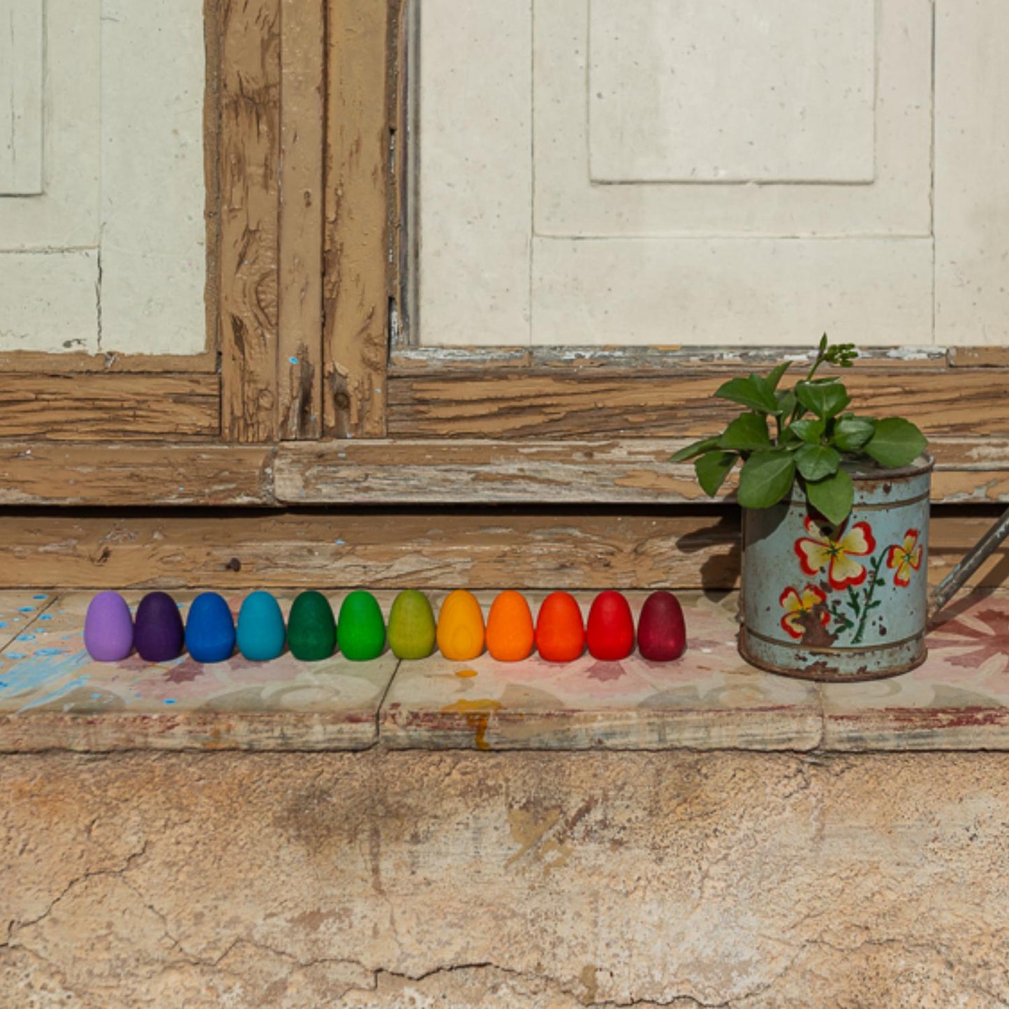 Mandala Rainbow Eggs | 36 Pieces | Wooden Toys for Kids | Open-Ended Play