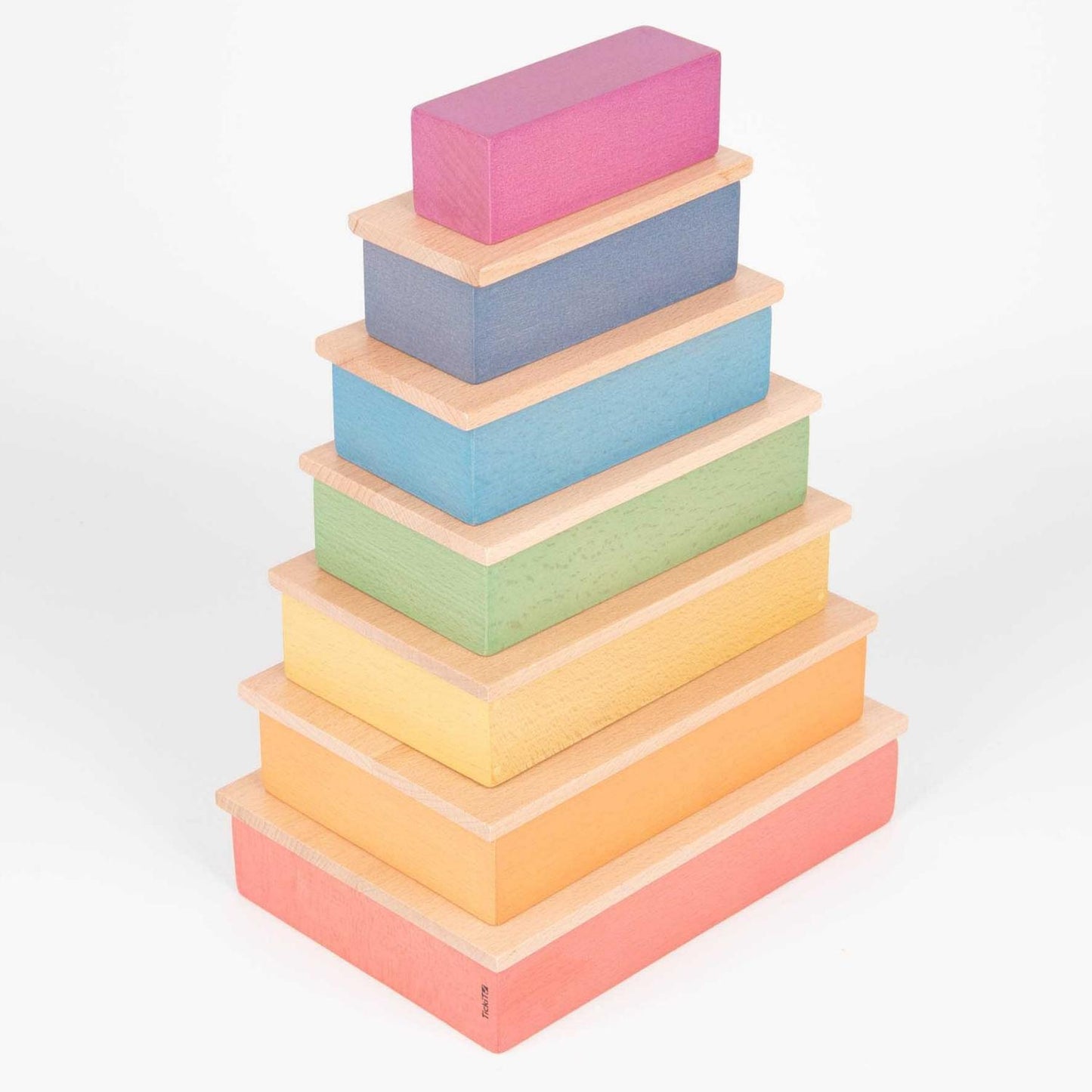 Wooden Rainbow Rectangles | 7 Pieces | Wooden Activity Toy