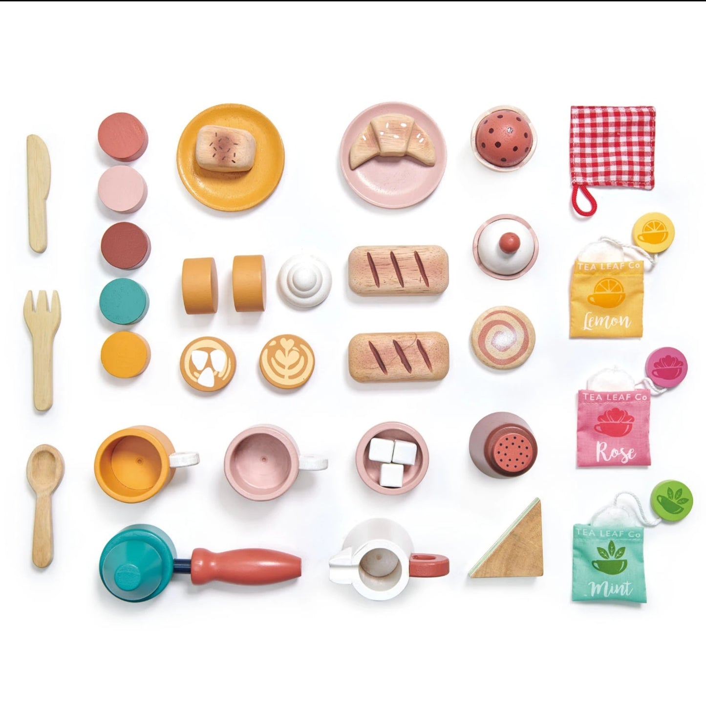 Tender Leaf Toys Bird’s Nest Café | Wooden Role Play Toy Café for Kids | Inspires Pretend Play | Overview All Included Items| BeoVERDE.ie