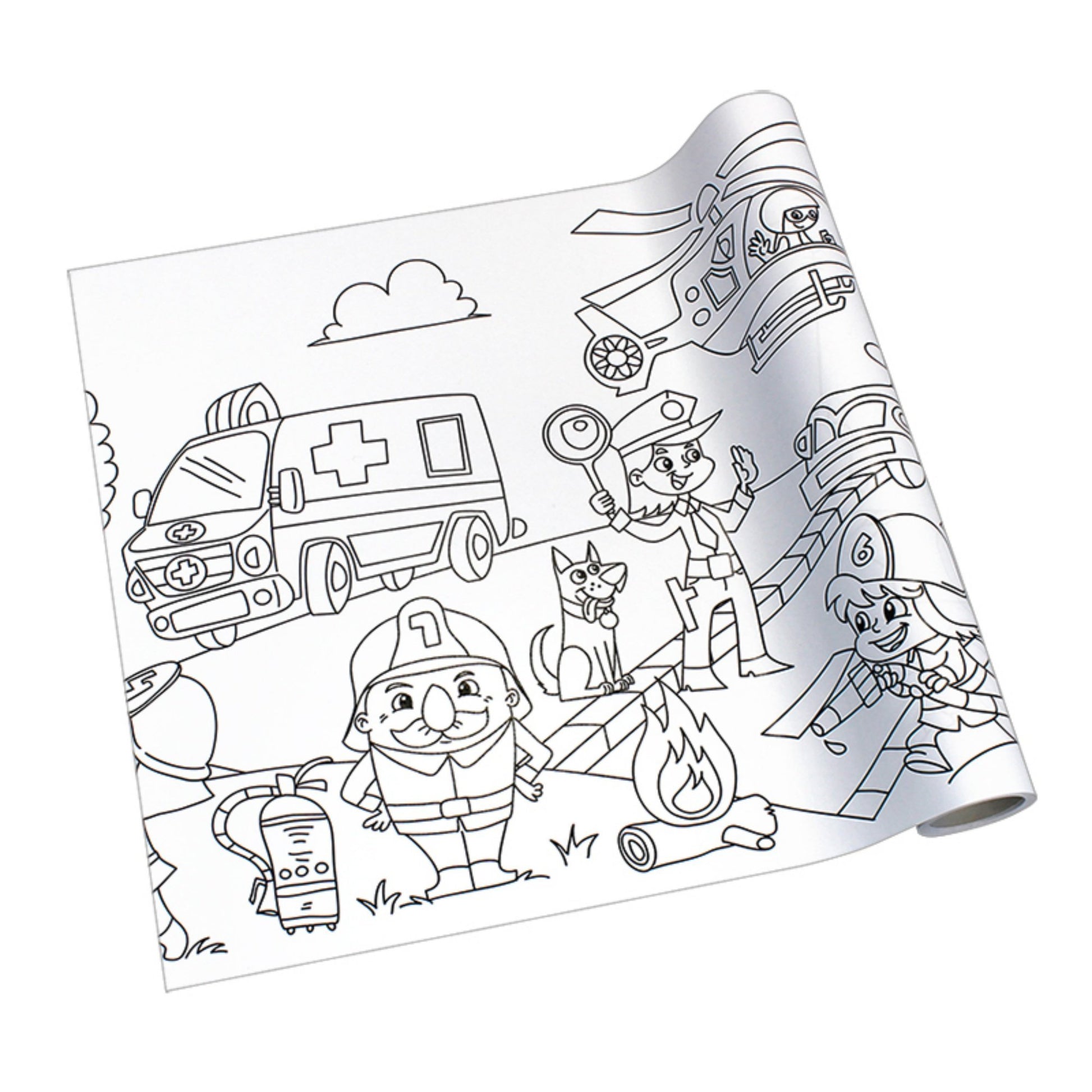 Self-Stick Colouring Book & Roll | Lifesavers | Blank Sheet Partially Rolled Up | BeoVERDE.ie