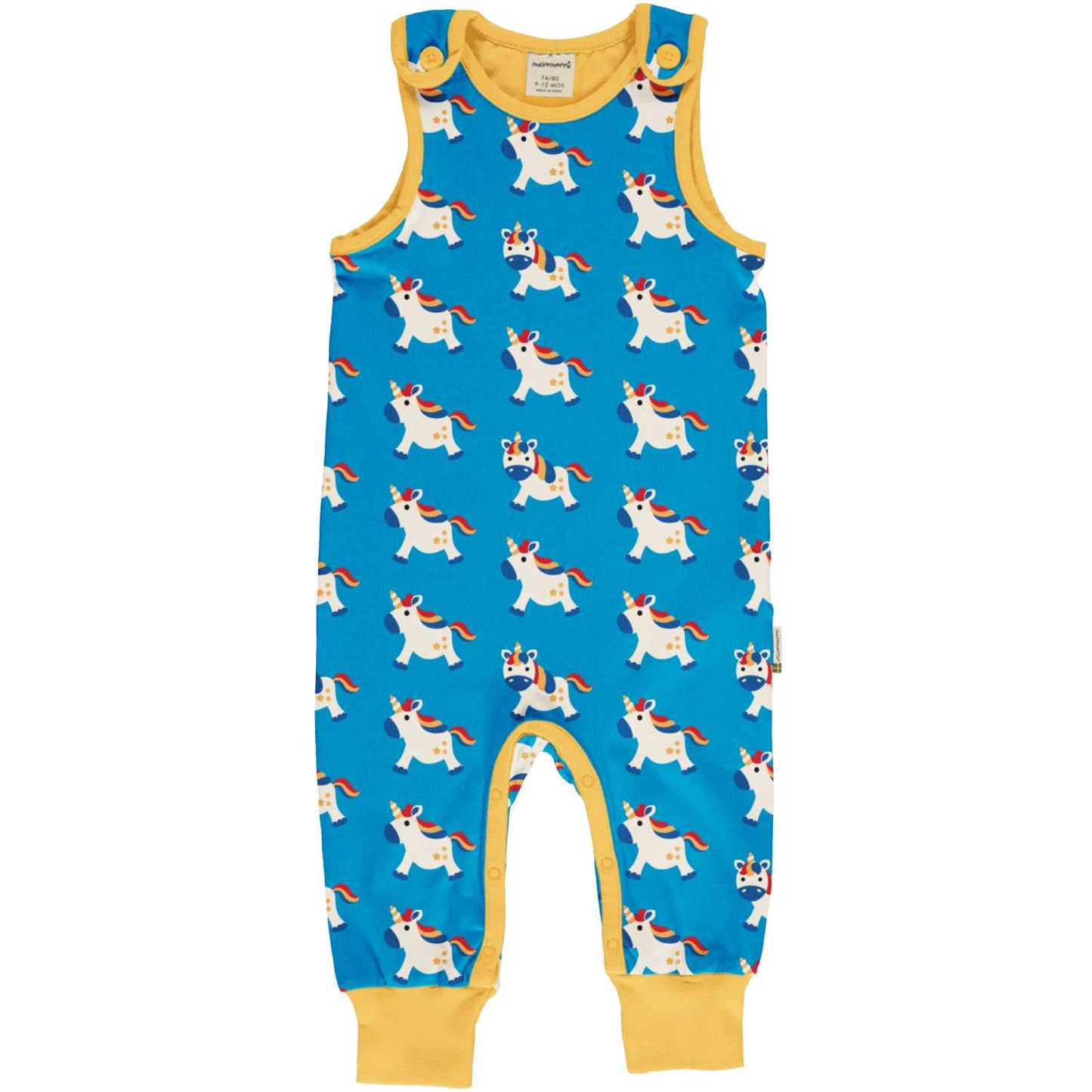 Maxomorra Unicorn Playsuit | GOTS Organic Cotton | Front | BeoVERDE Ireland