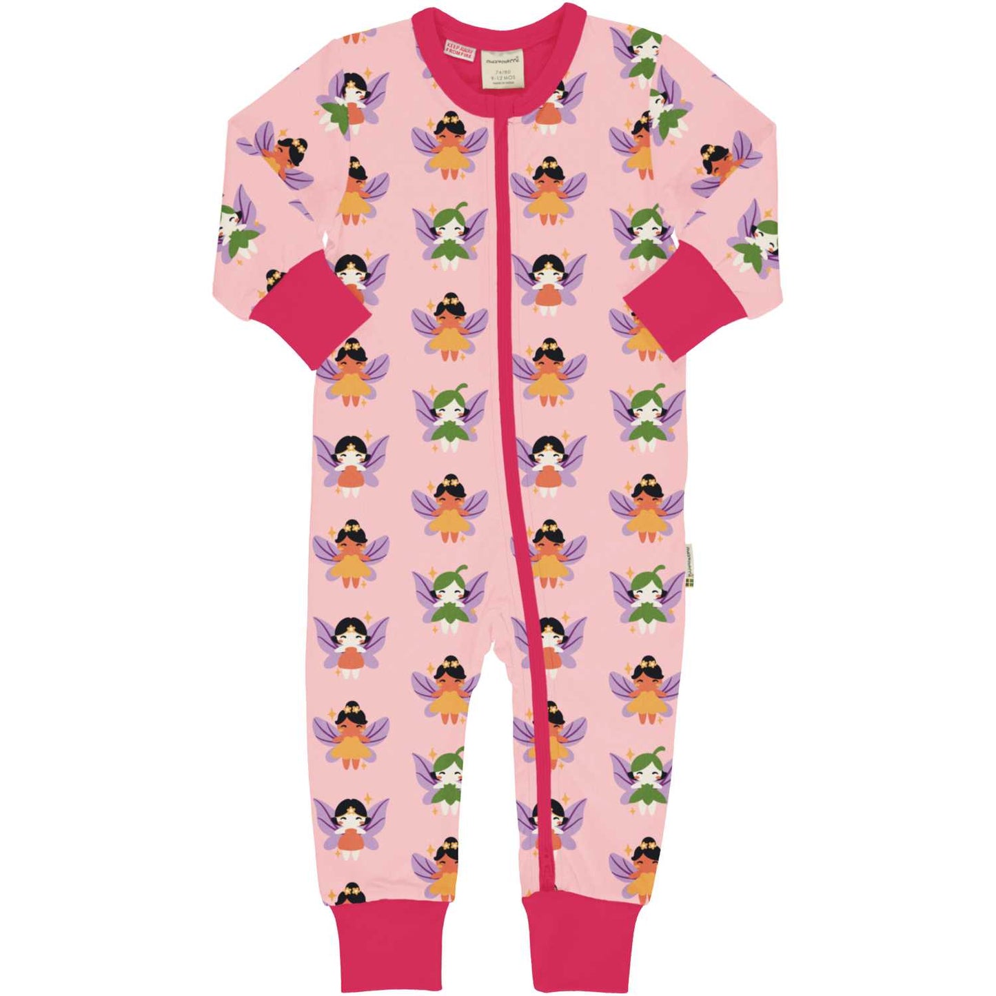 Maxomorra Fairy Long Sleeve Romper | GOTS Organic Cotton | Baby Bodysuit | Front | BeoVERDE Ireland