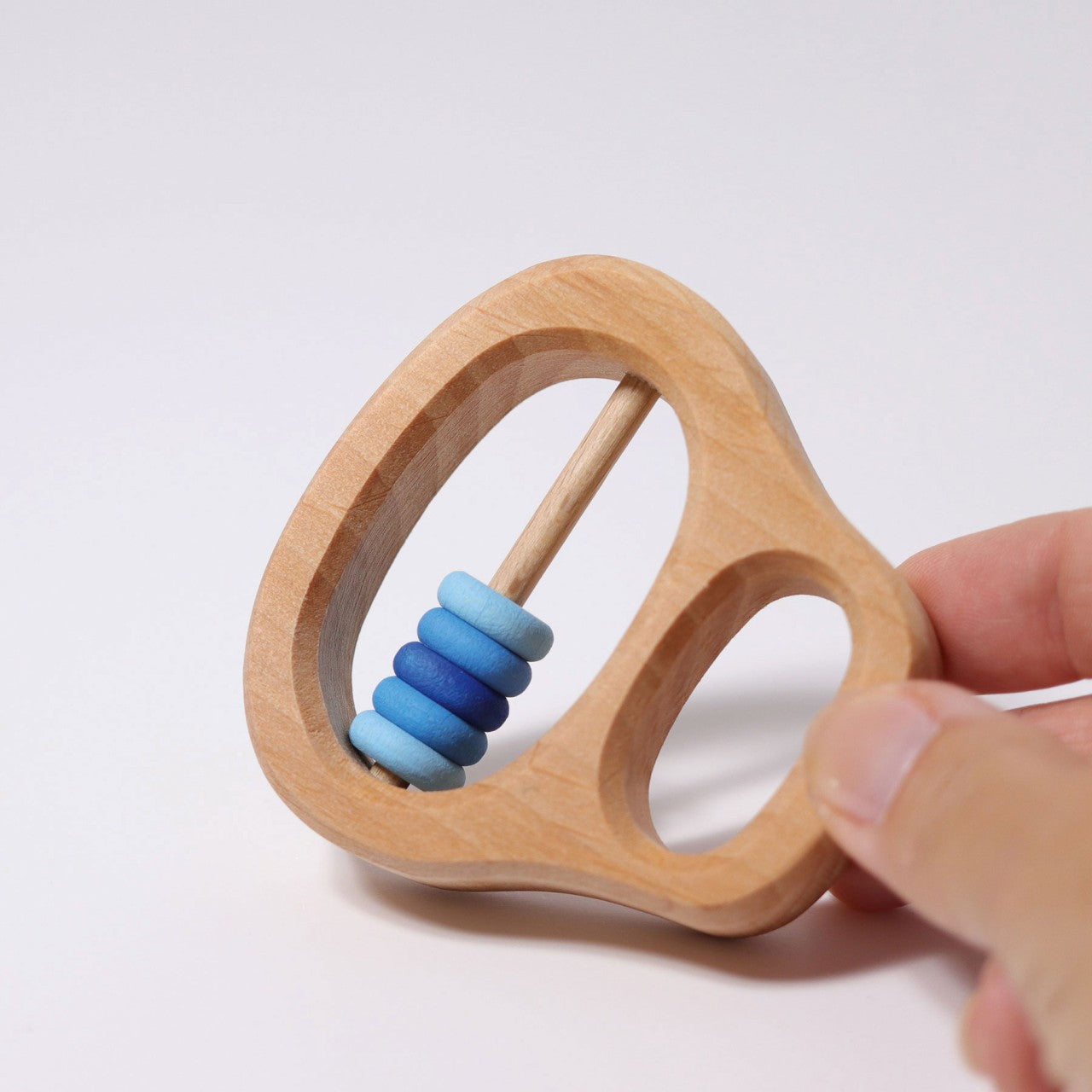 5 Blue Rings Rattle & Clutching Toy | Baby’s First Wooden Toy