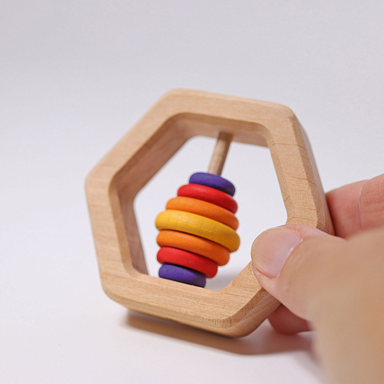 Hexagon Rattle & Teething Ring | Baby’s First Wooden Toy