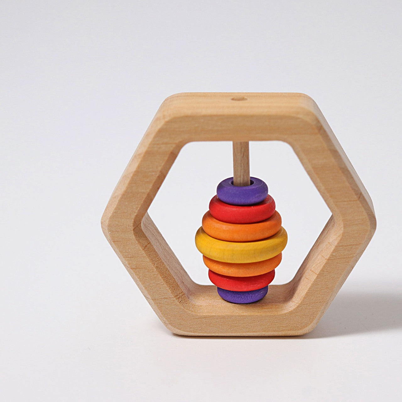 Hexagon Rattle & Teething Ring | Baby’s First Wooden Toy
